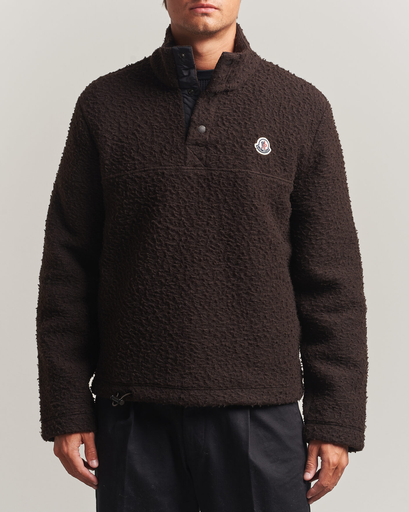 Herren | Pullover | Moncler | Half Zip Fleece Sweater Dark Brown