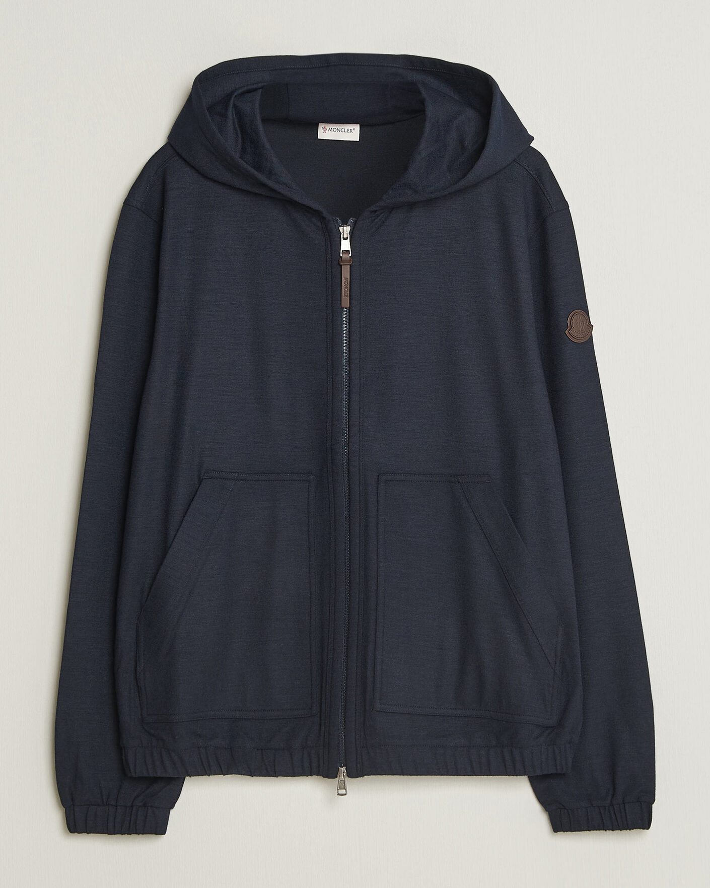 Herren | Pullover | Moncler | Full Zip Flannel Hoodie Navy