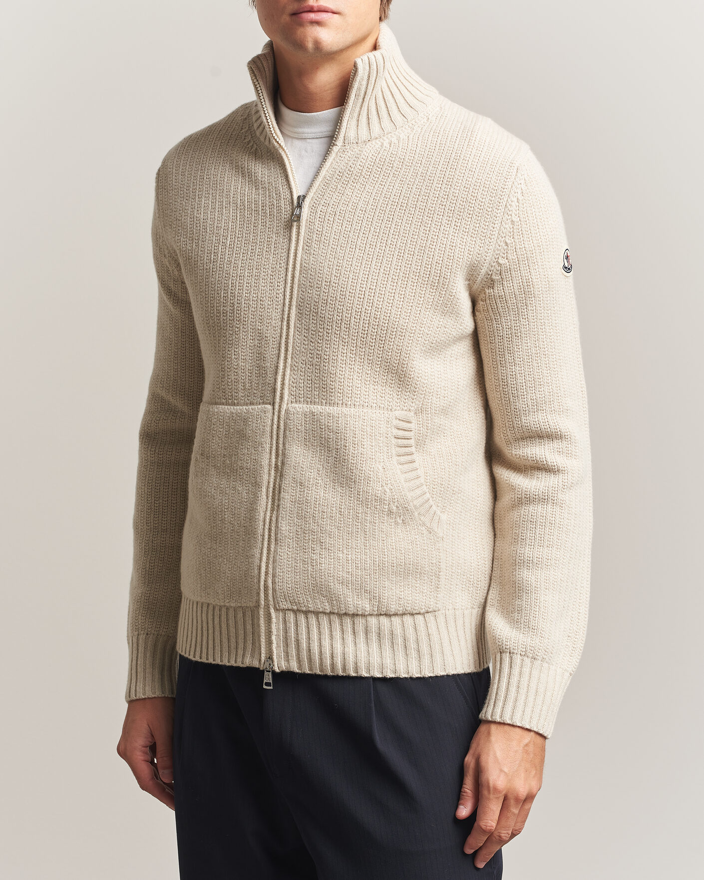 Herren | Pullover | Moncler | Full Zip Cardigan Light Beige