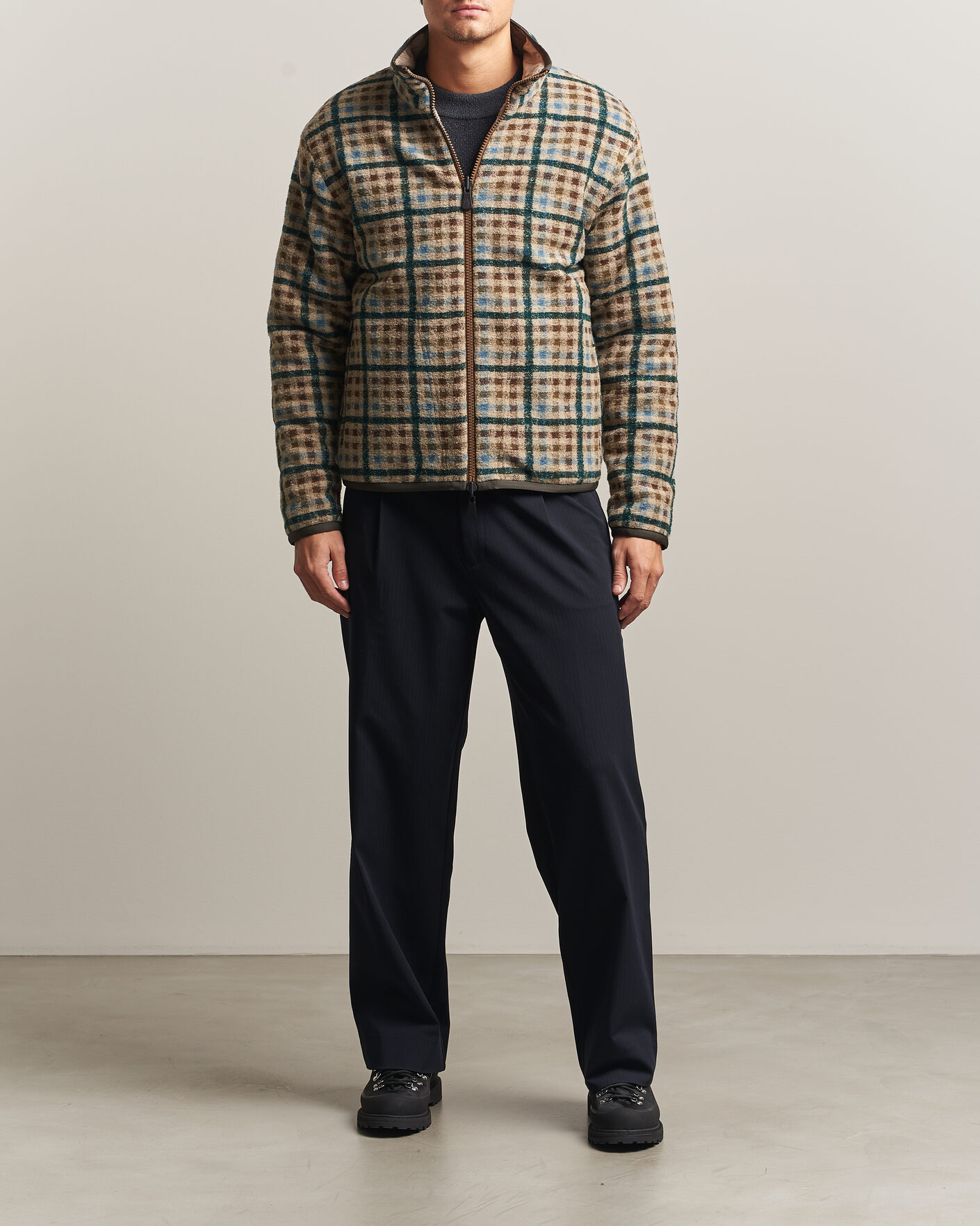 Herren | Pullover | Moncler Grenoble | Sherpa Zip Cardigan Beige/Green