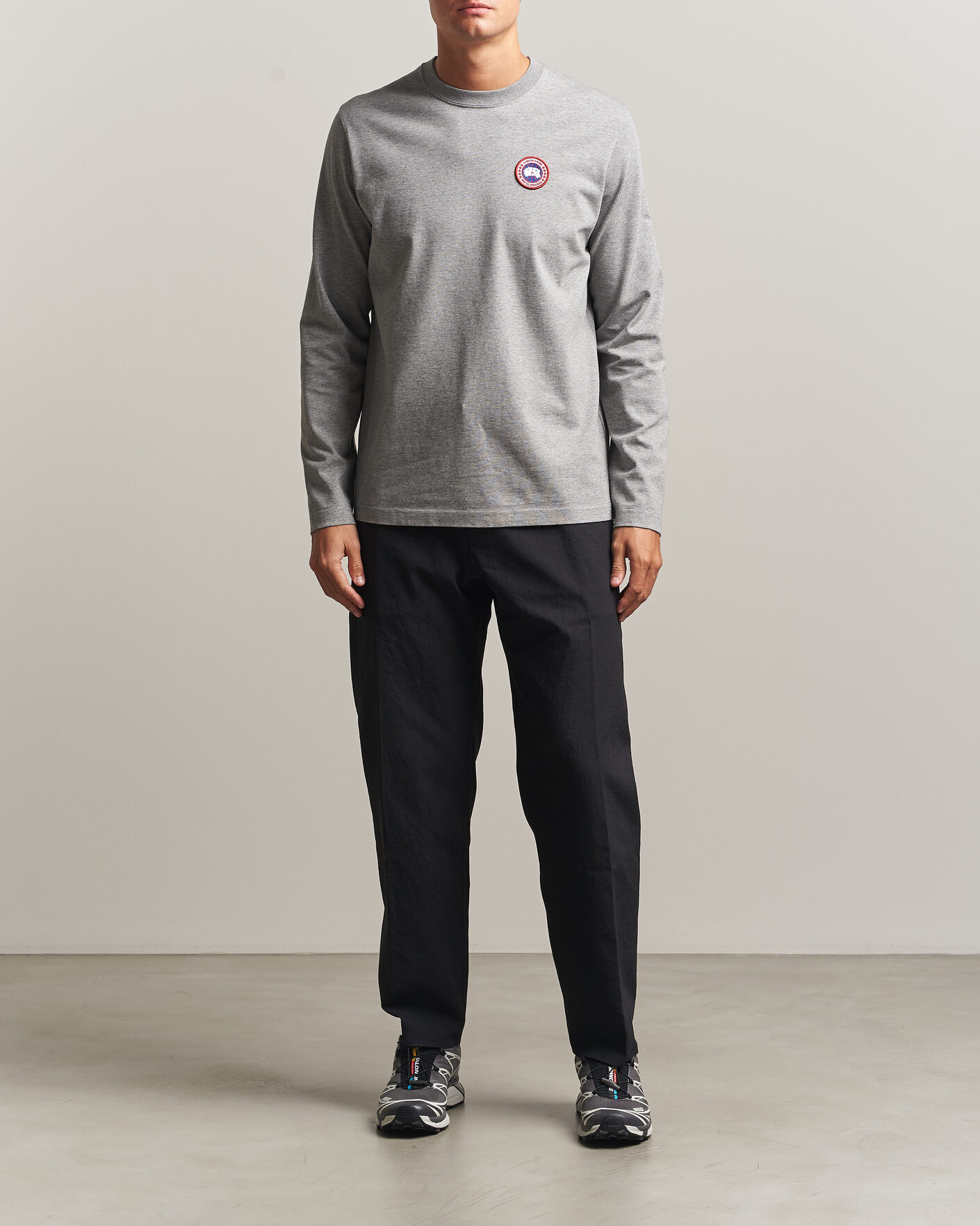 Herren | T-Shirts | Canada Goose | Vantage Long Sleeve T-Shirt Stone Heather