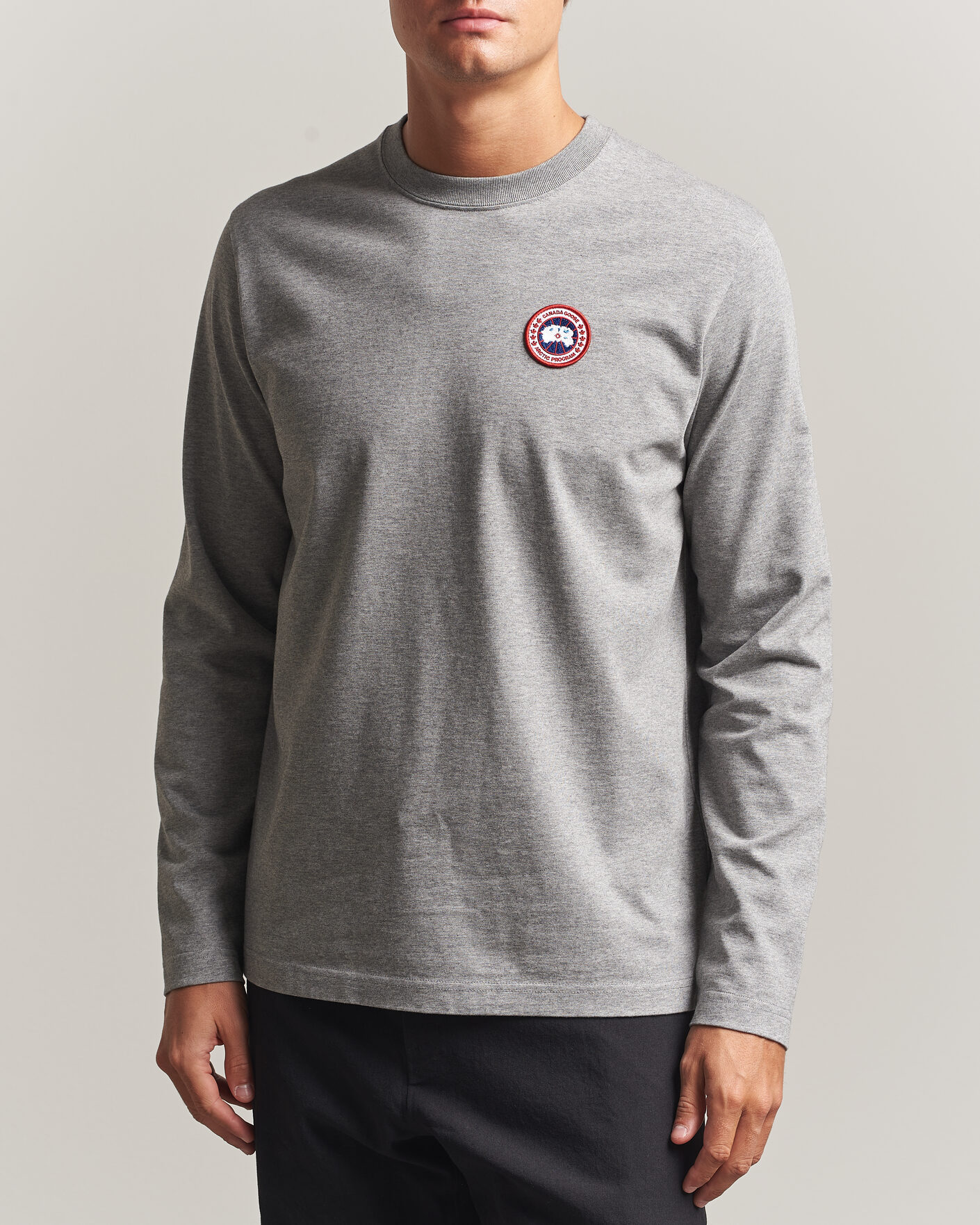 Herren | T-Shirts | Canada Goose | Vantage Long Sleeve T-Shirt Stone Heather