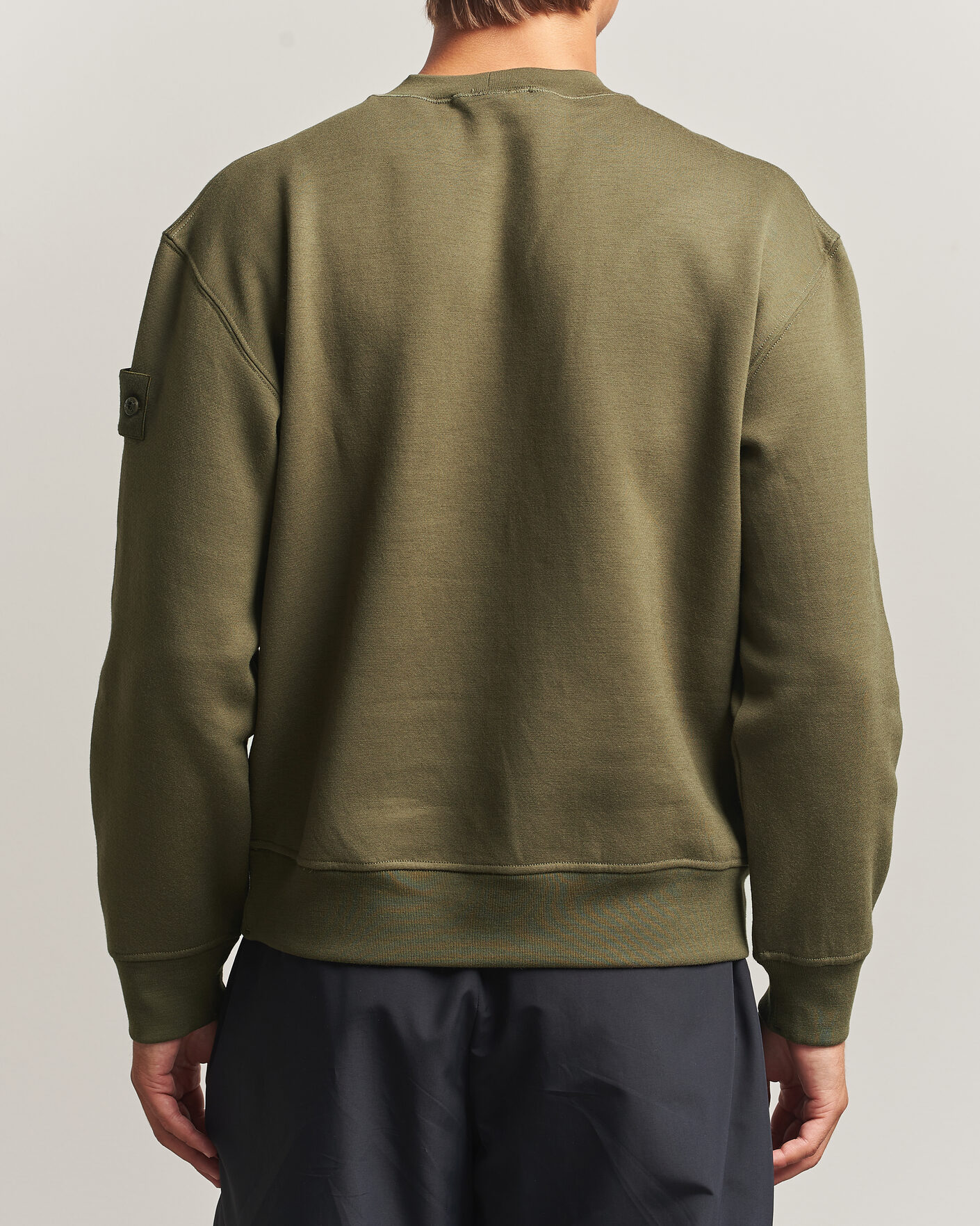 Herren | Pullover | Stone Island | Ghost Cotton/Wool Fleece Sweatshirt Miltary Green