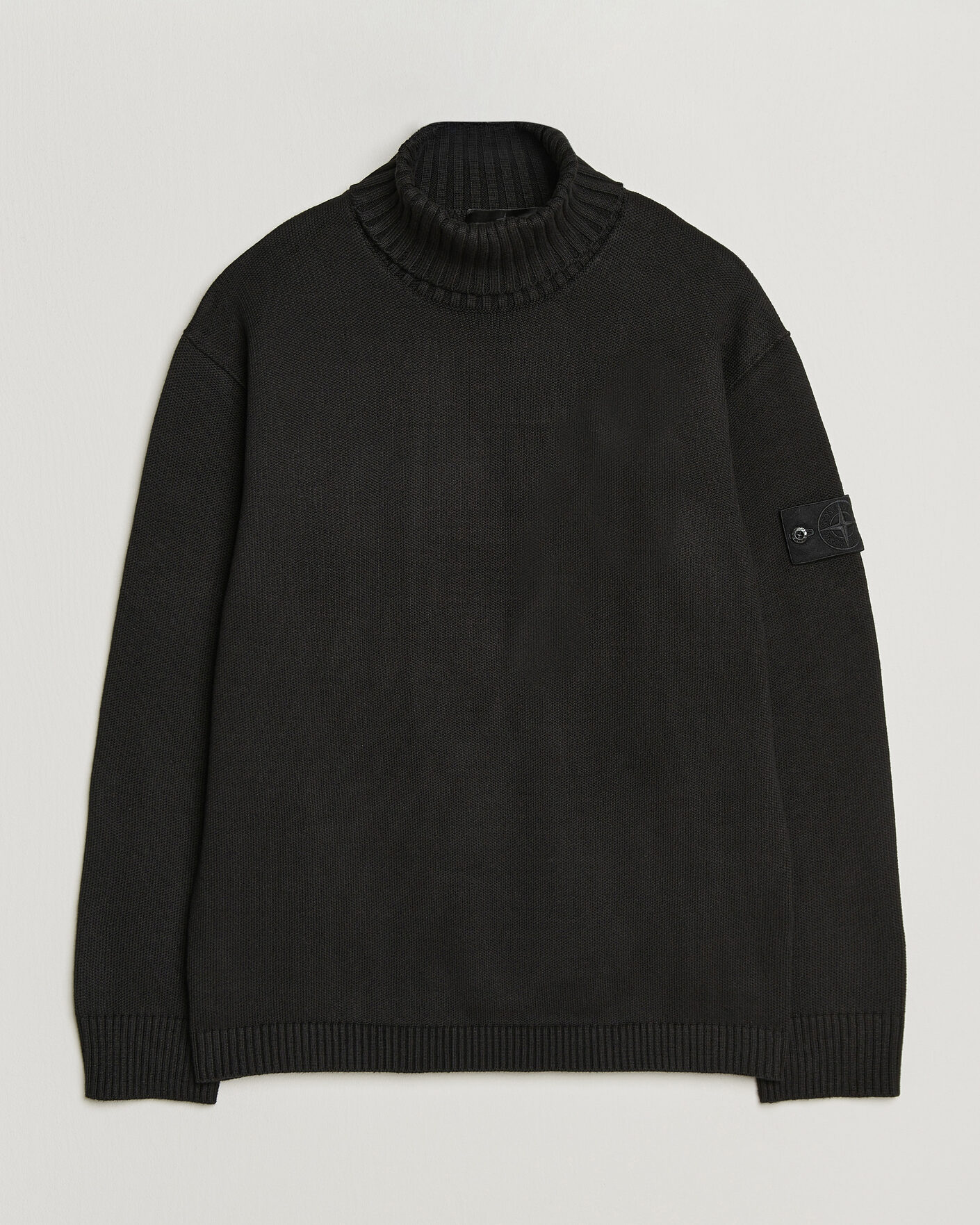 Herren | Pullover | Stone Island | Ghost Plush Stitch Winter Cotton Rollneck Black