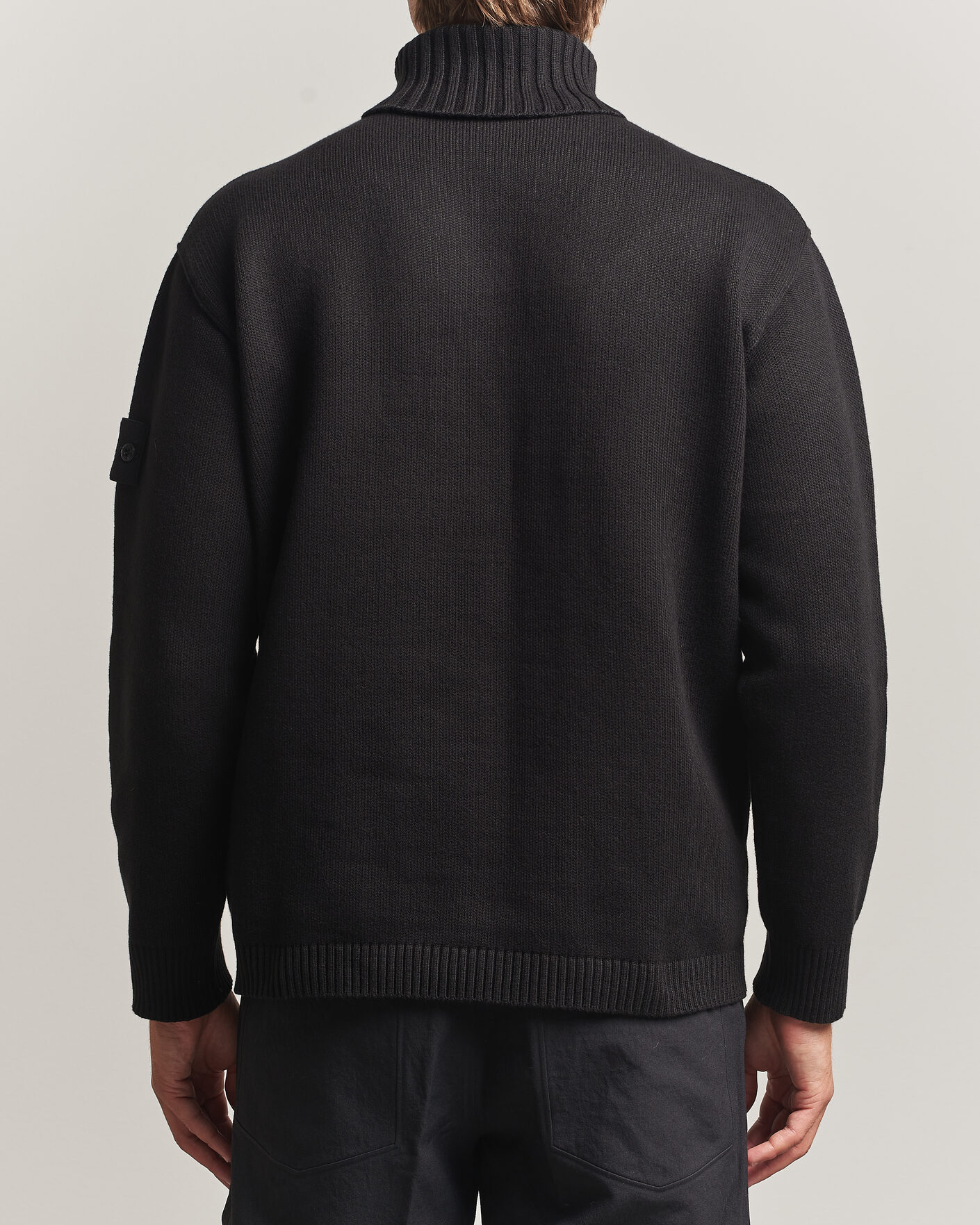 Herren | Pullover | Stone Island | Ghost Plush Stitch Winter Cotton Rollneck Black