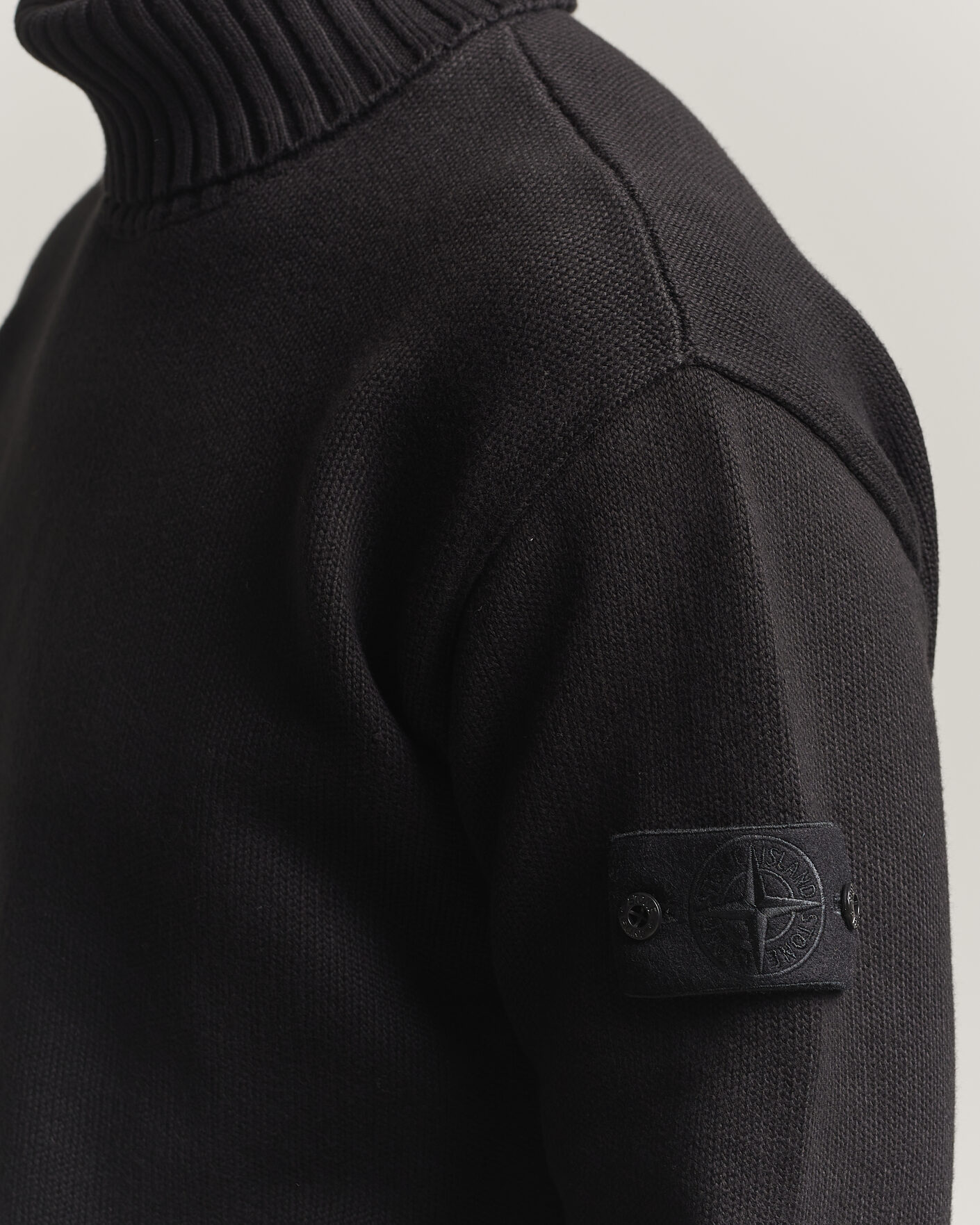 Herren | Pullover | Stone Island | Ghost Plush Stitch Winter Cotton Rollneck Black