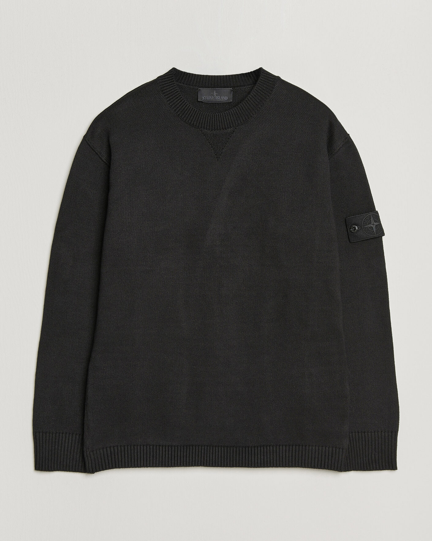 Herren | Pullover | Stone Island | Ghost Plush Stitch Winter Cotton Sweat Black