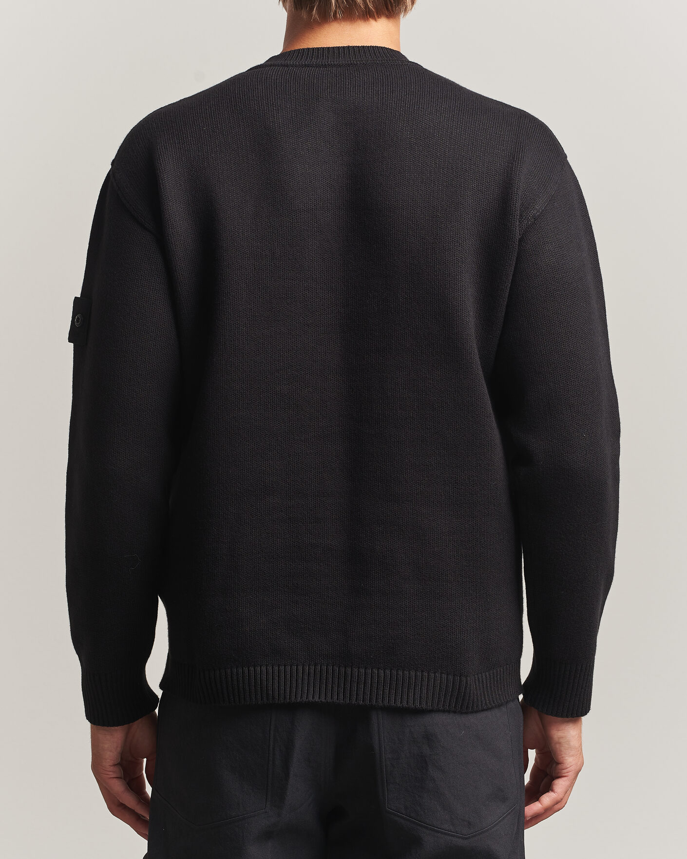 Herren | Pullover | Stone Island | Ghost Plush Stitch Winter Cotton Sweat Black