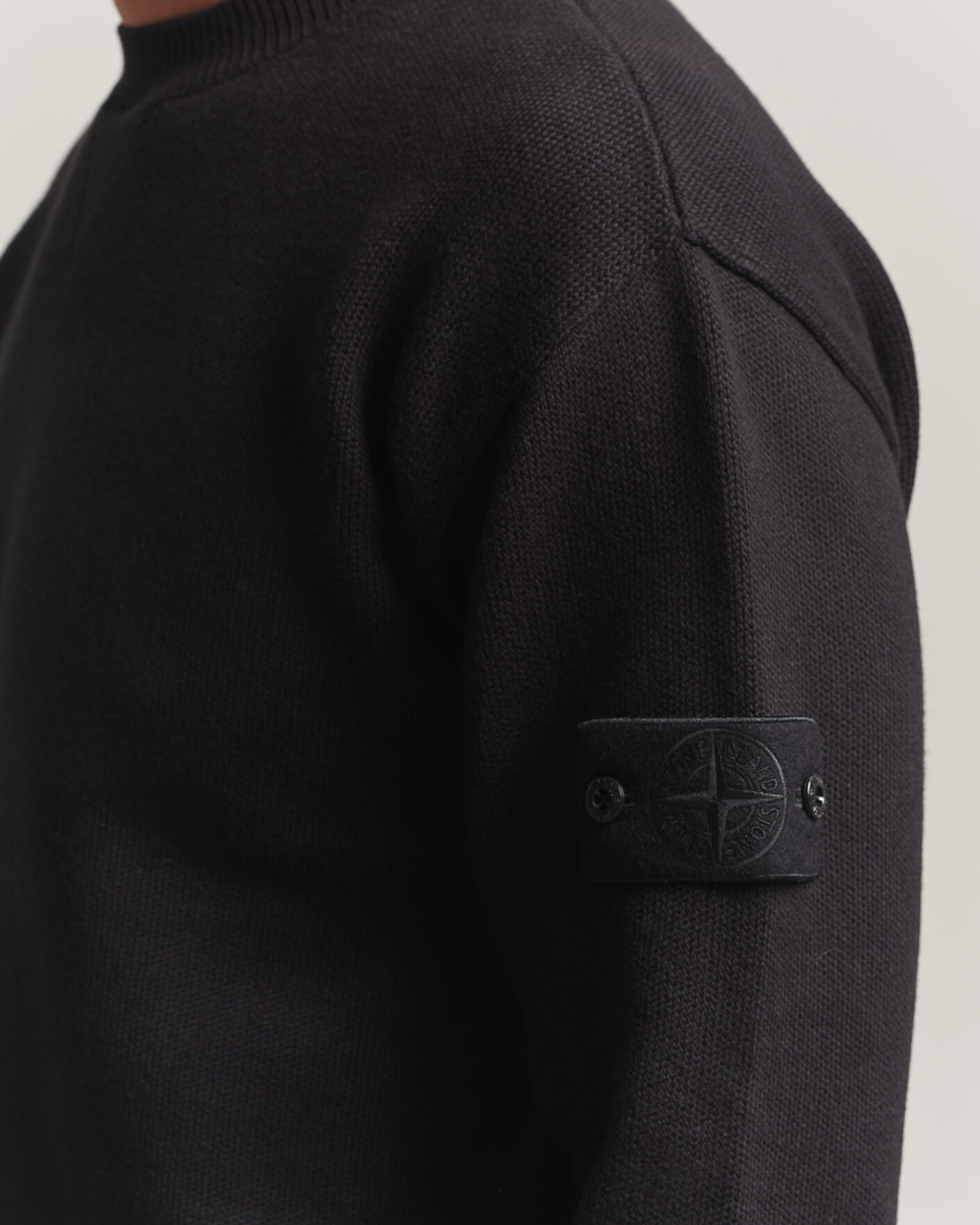 Herren | Pullover | Stone Island | Ghost Plush Stitch Winter Cotton Sweat Black