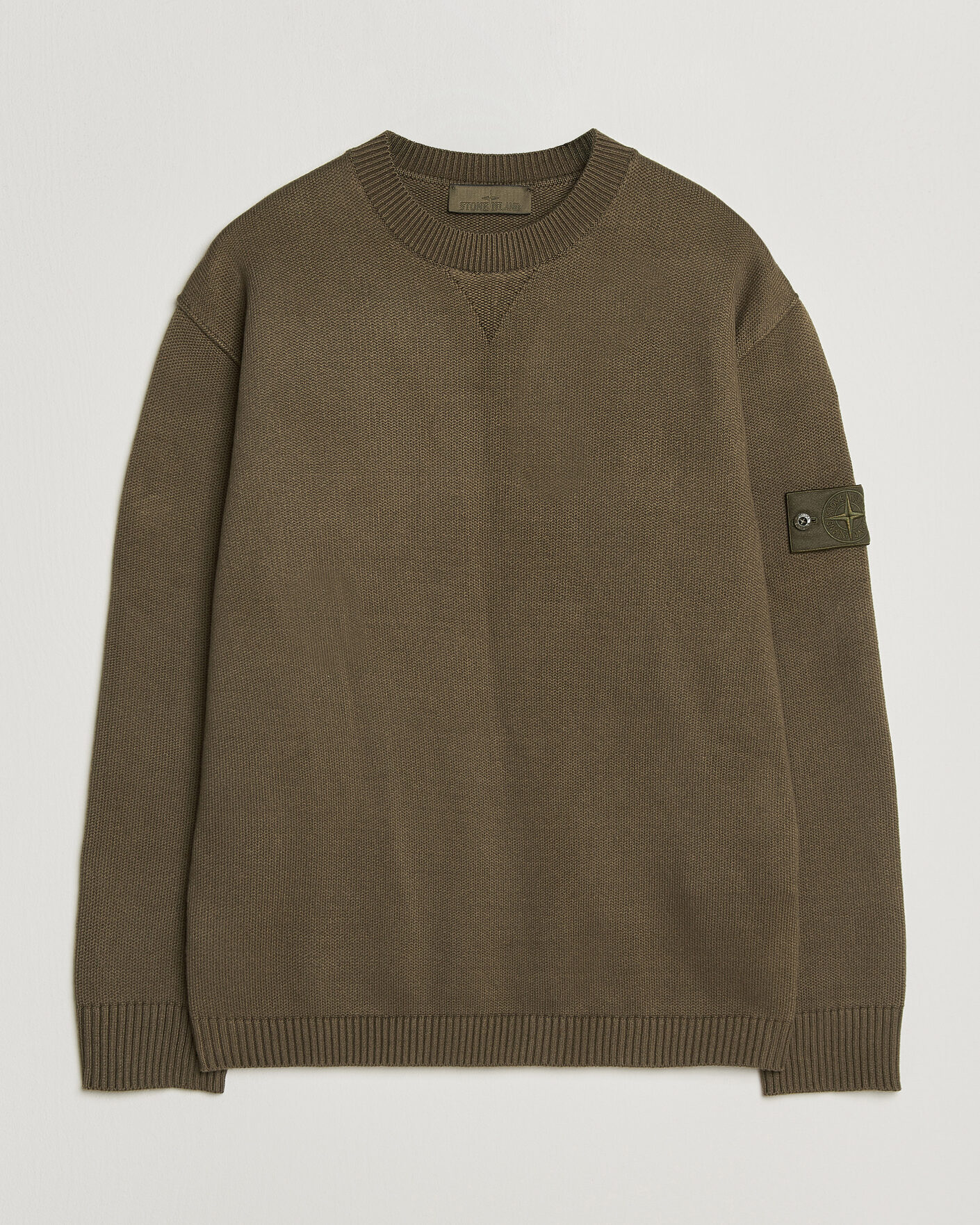 Herren | Pullover | Stone Island | Ghost Plush Stitch Winter Cotton Sweat Miltary Green
