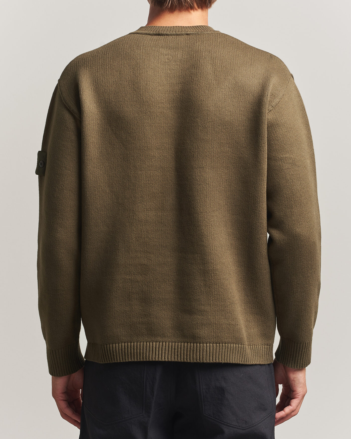 Herren | Pullover | Stone Island | Ghost Plush Stitch Winter Cotton Sweat Miltary Green