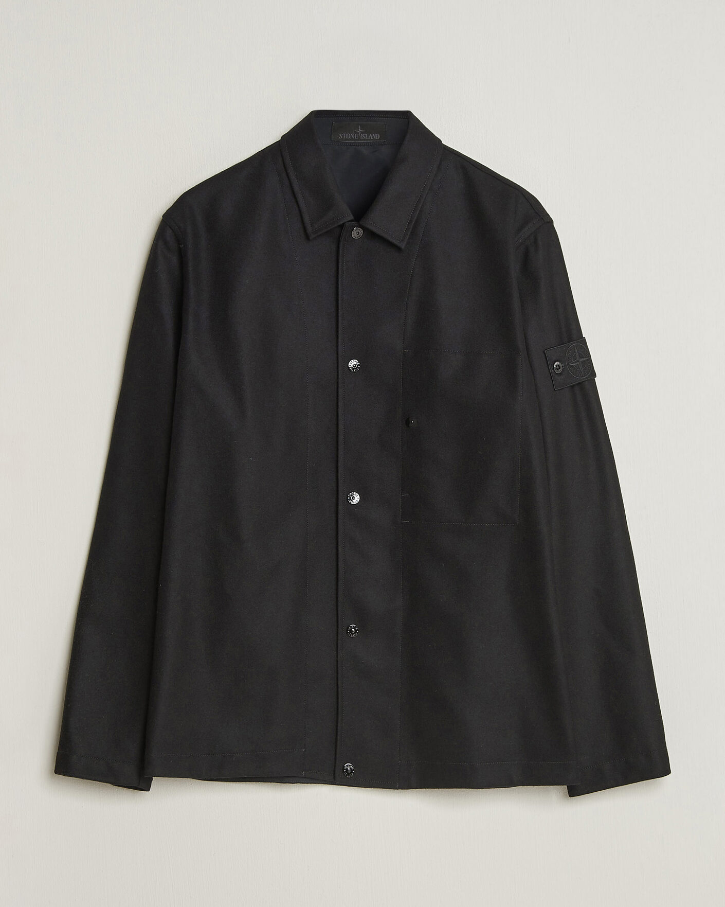 Herren | Hemden | Stone Island | Ghost Wool/Nylon Flannel Overshirt Black