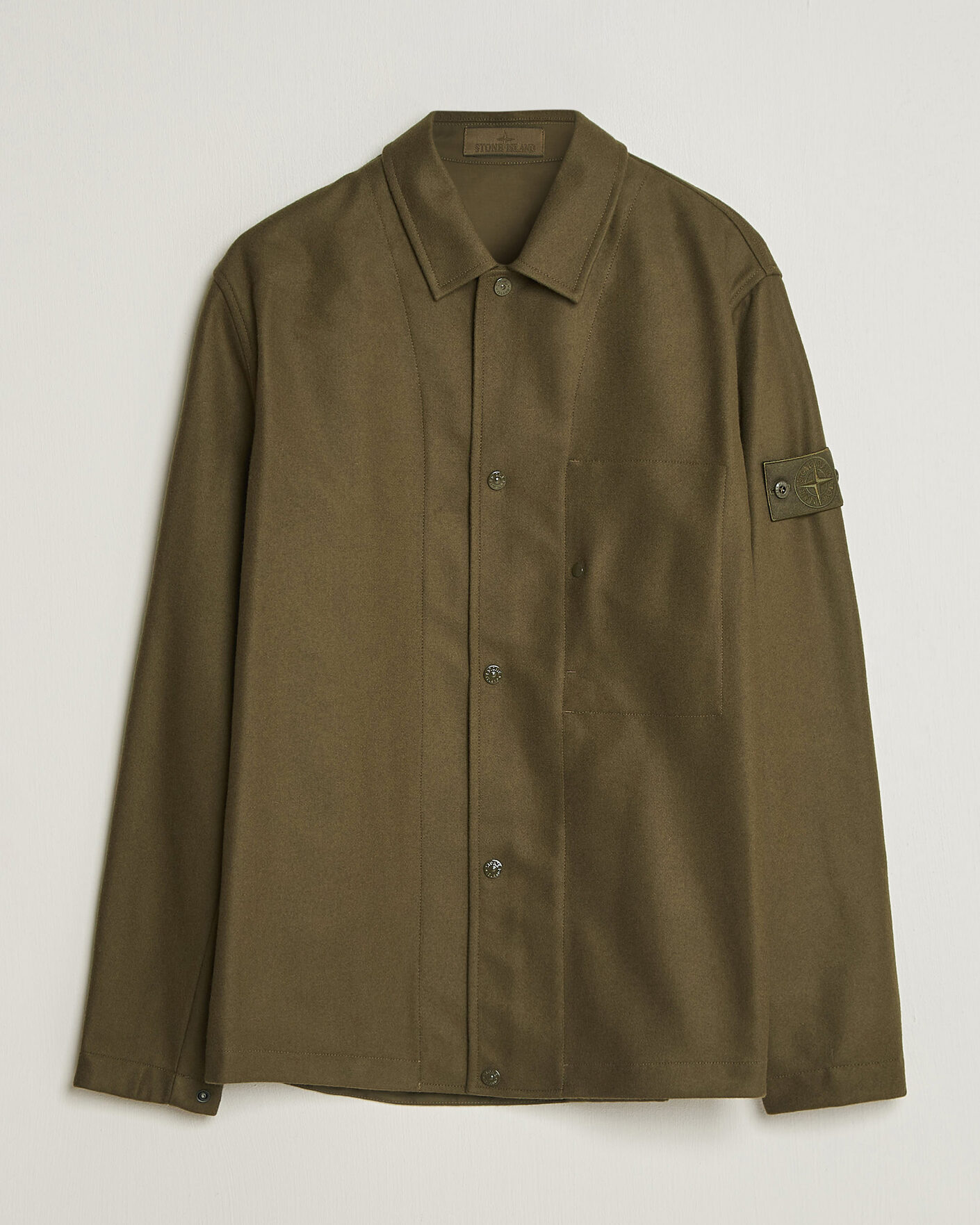 Herren | Hemden | Stone Island | Ghost Wool/Nylon Flannel Overshirt Miltary Green