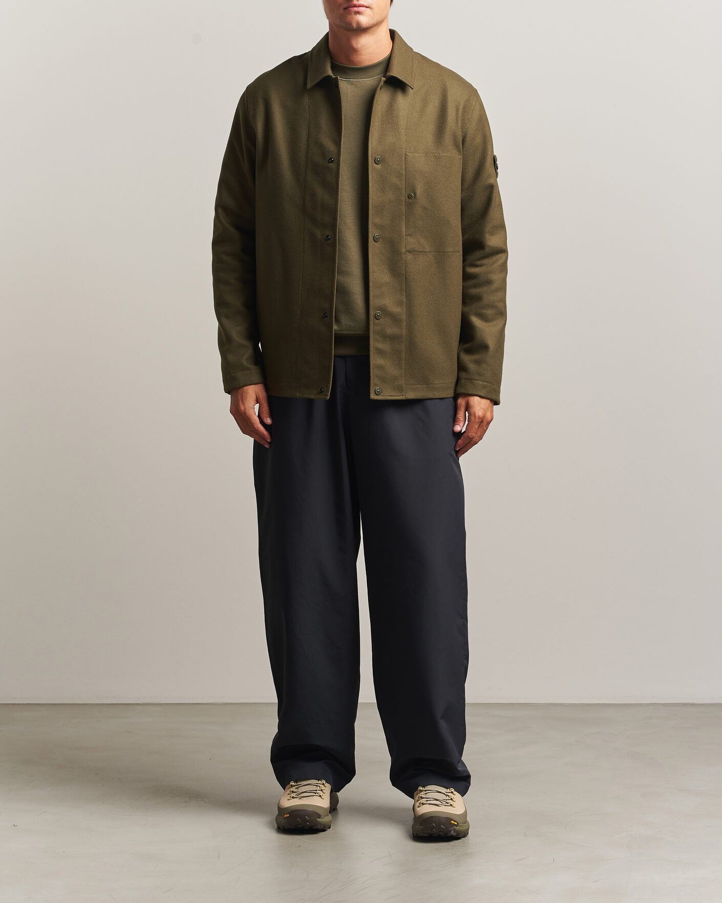 Herren | Hemden | Stone Island | Ghost Wool/Nylon Flannel Overshirt Miltary Green