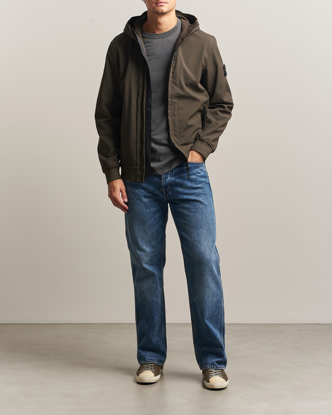 Herren | Jacken | Stone Island | Short Hooded Soft Shell Jacket Coal Grey