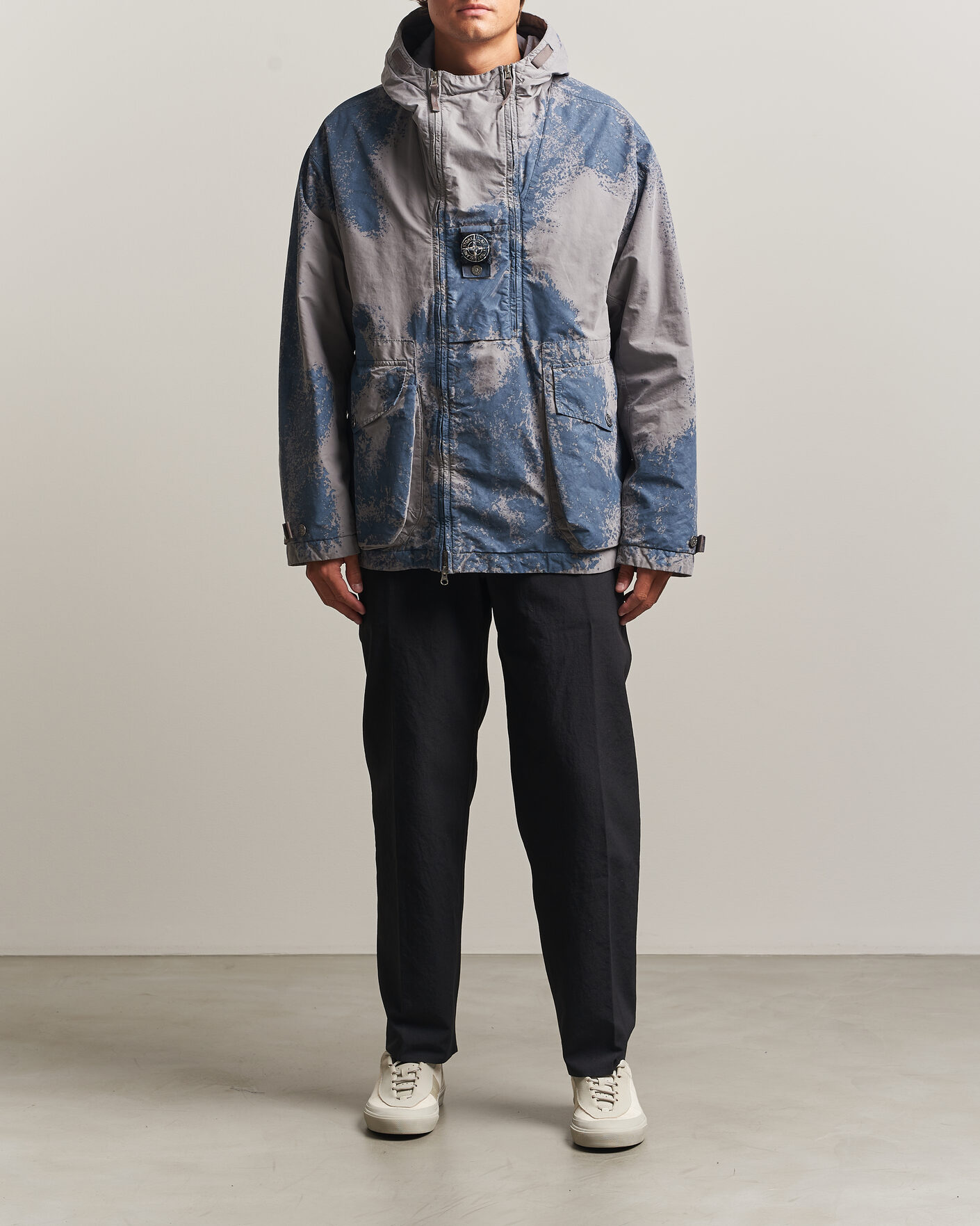 Herren | Jacken | Stone Island | Hand Painted David Light TC Short Parka Grey