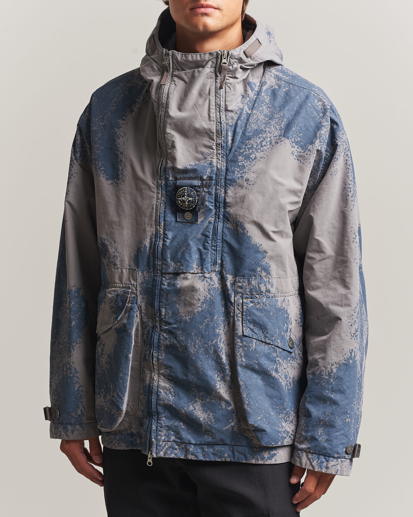 Herren | Jacken | Stone Island | Hand Painted David Light TC Short Parka Grey