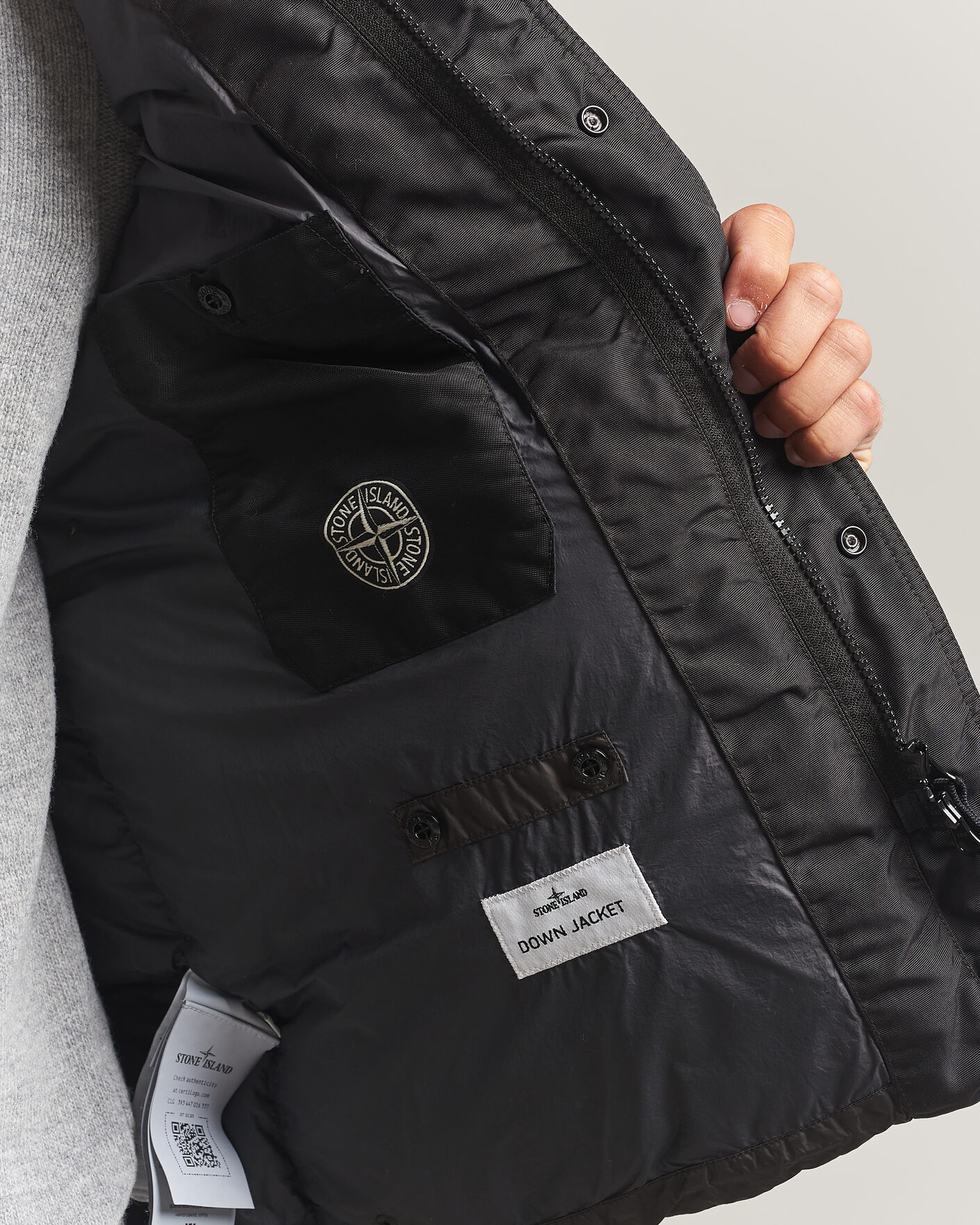 Herren | Jacken | Stone Island | Crinkle Reps Padded Down Jacket Lead Grey