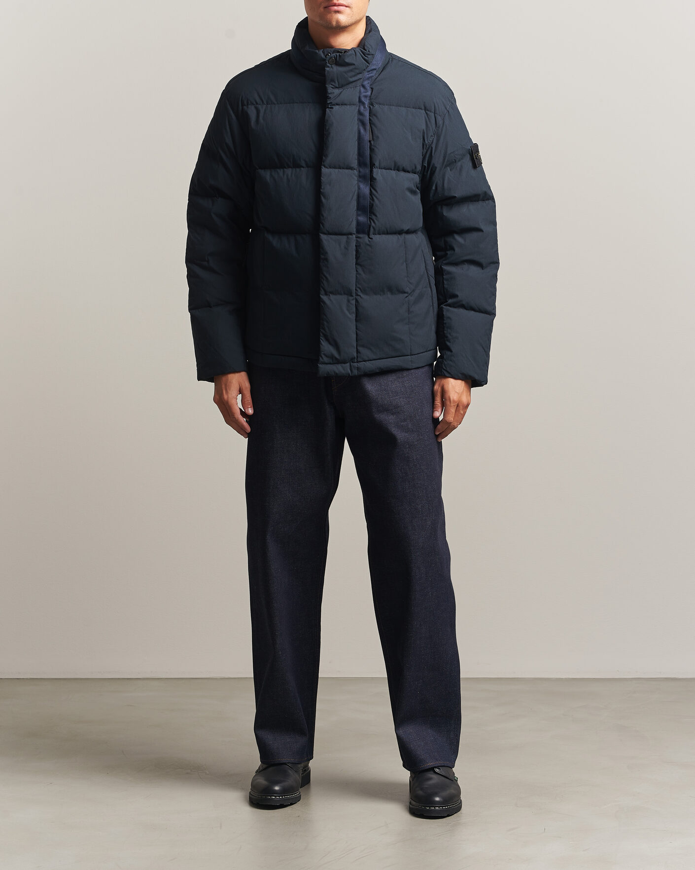 Herren | Jacken | Stone Island | Cotton/Nylon Padded Down Jacket Navy Blue