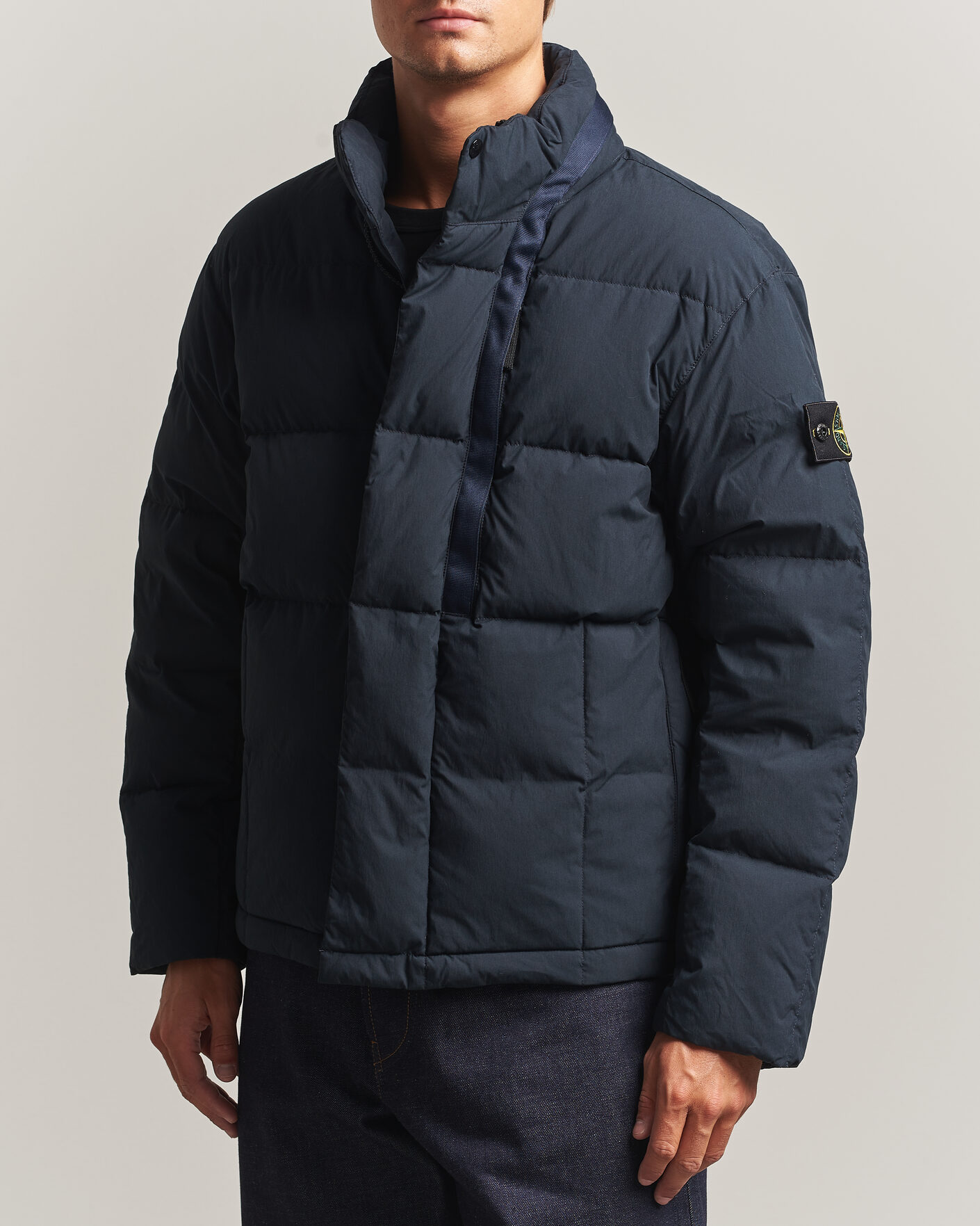Herren | Jacken | Stone Island | Cotton/Nylon Padded Down Jacket Navy Blue