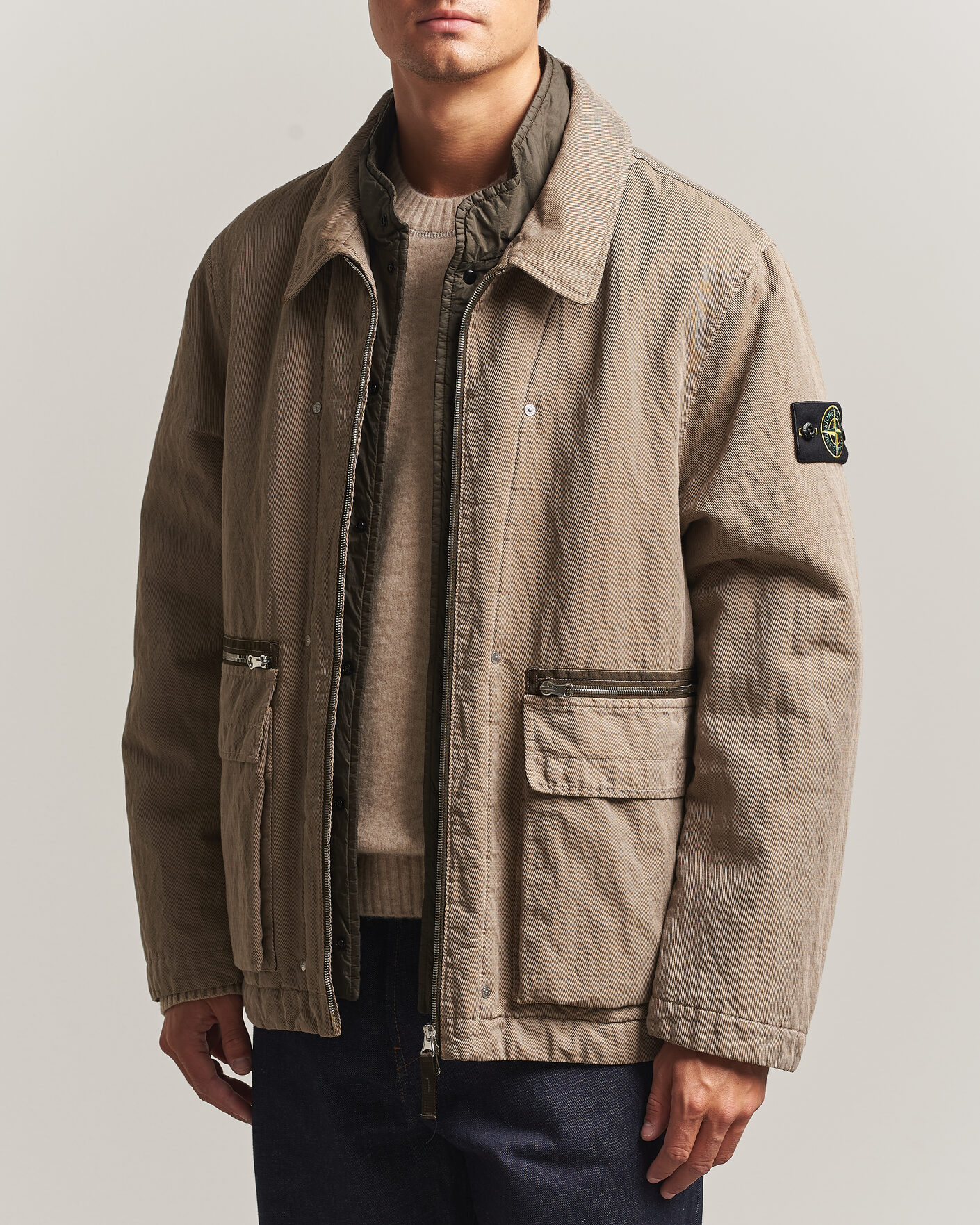 Herren | Jacken | Stone Island | Diagonal Cotton/Wool Field Jacket Biscuit