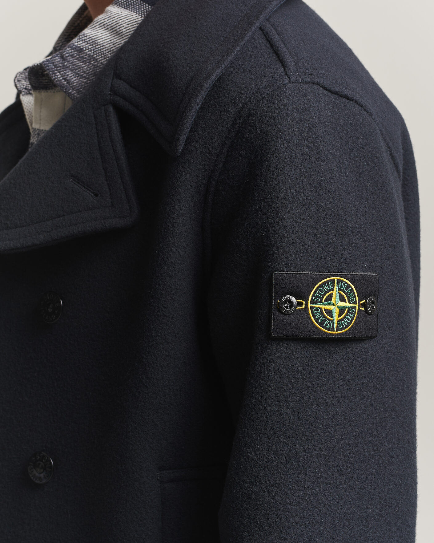 Herren | Jacken | Stone Island | Heavy Melton Wool Peacoat Navy Blue