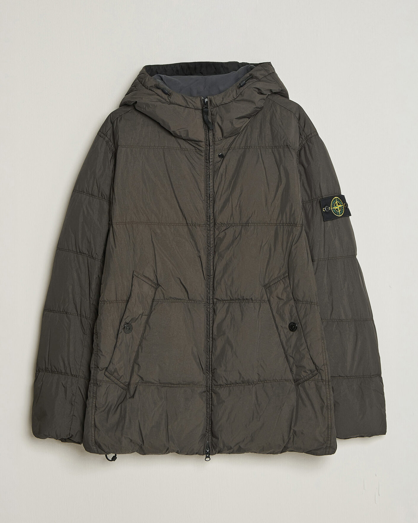 Herren | Jacken | Stone Island | Crinkle Reps Padded Hood Down Jacket Grey