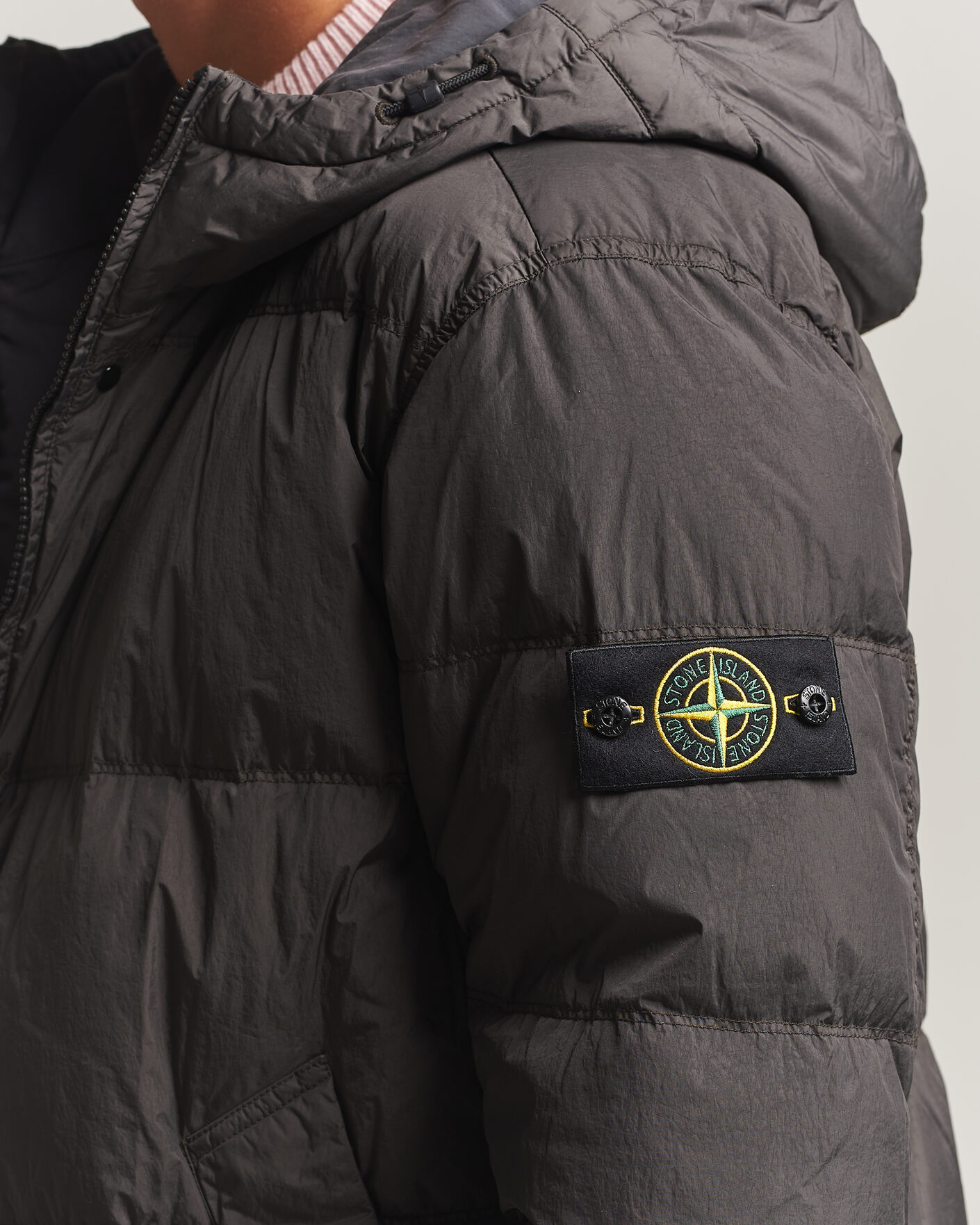 Herren | Jacken | Stone Island | Crinkle Reps Padded Hood Down Jacket Grey