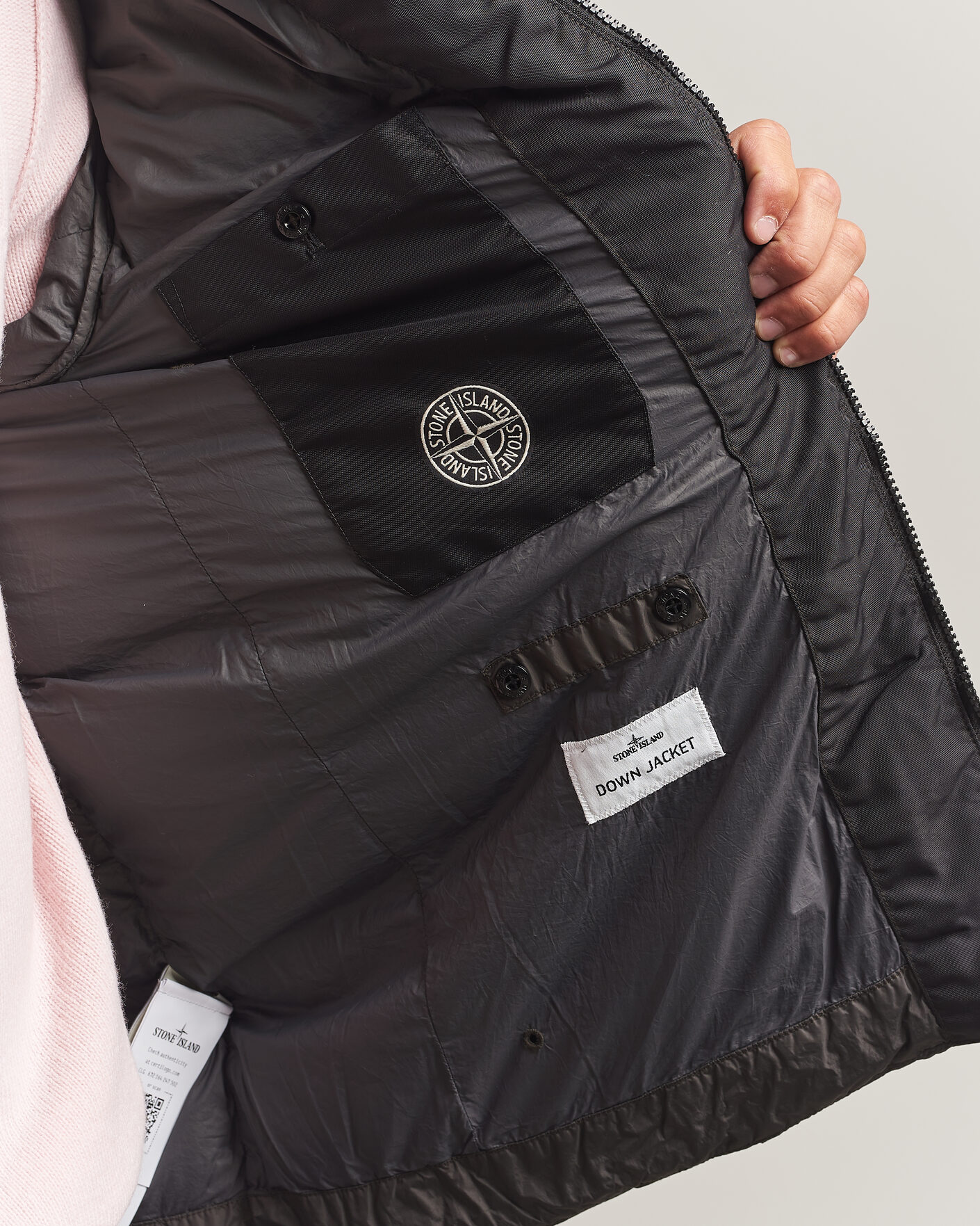 Herren | Jacken | Stone Island | Crinkle Reps Padded Hood Down Jacket Grey