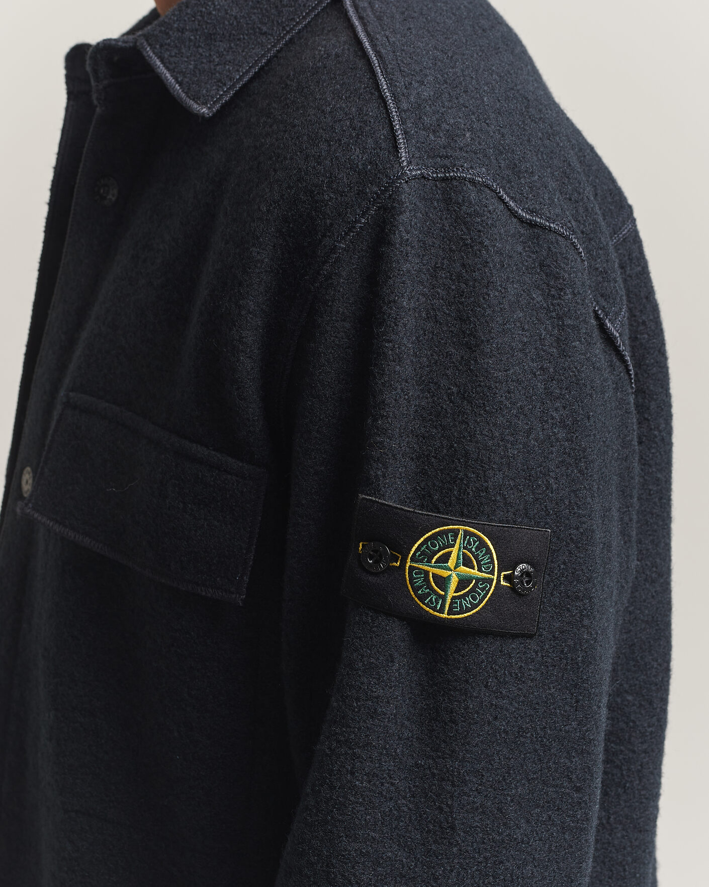 Herren | Hemden | Stone Island | Micro Bouclé Overshirt Navy Blue