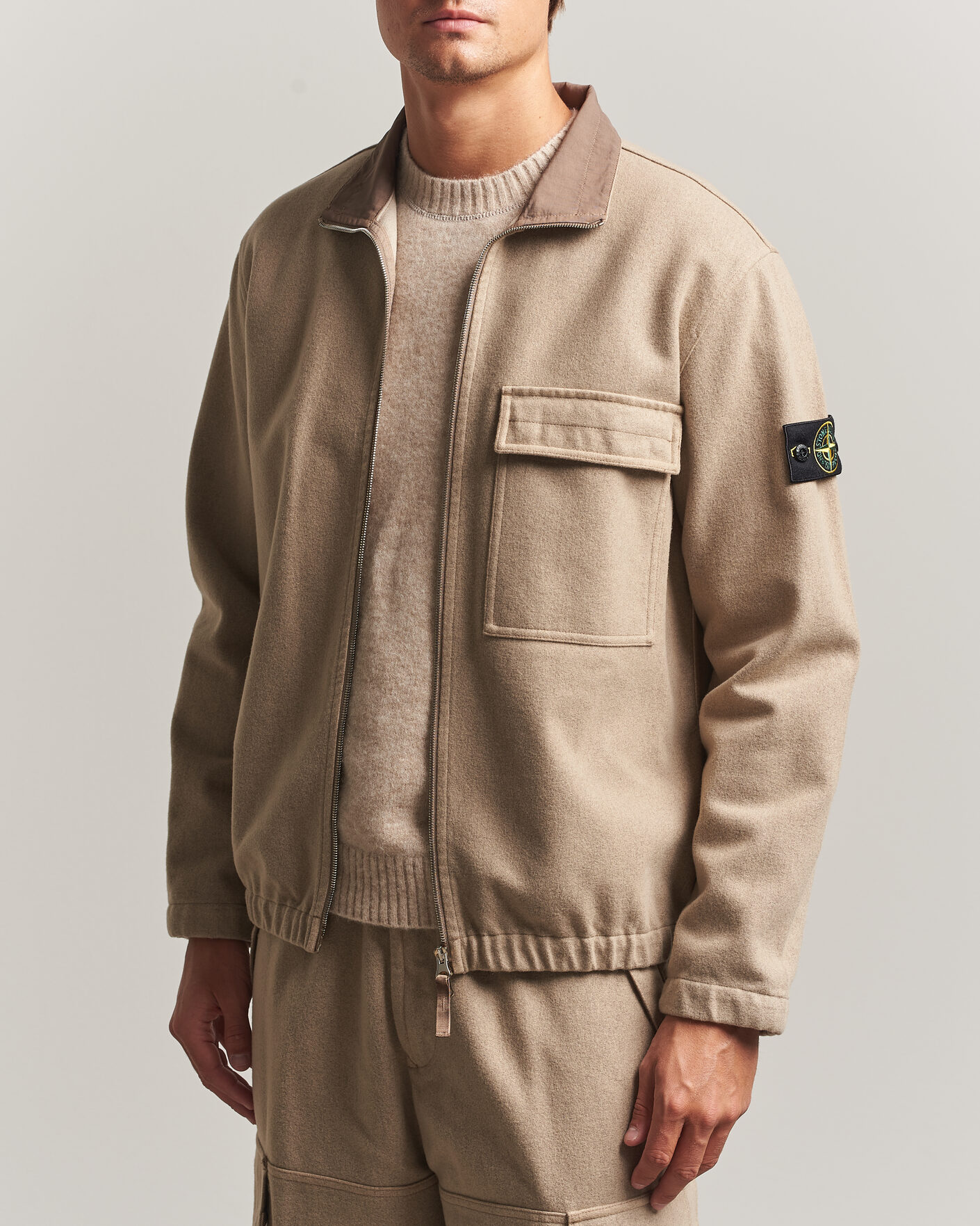 Herren | Jacken | Stone Island | Wool/Nylon Flannel Jacket Biscuit