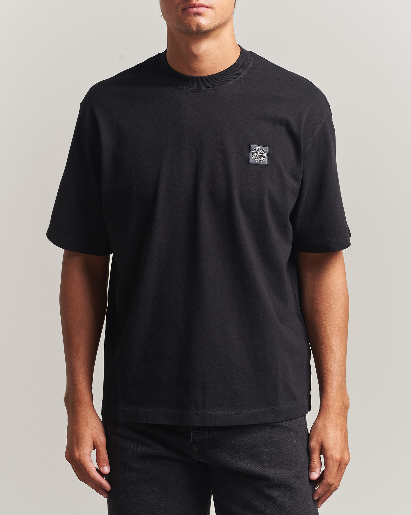 Herren | T-Shirts | Stone Island | Combed Organic Cotton T-Shirt Black