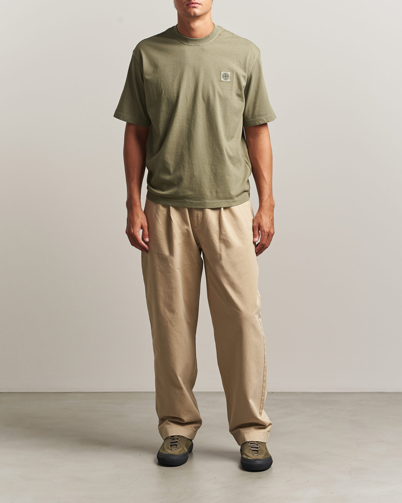 Herren | T-Shirts | Stone Island | Combed Organic Cotton T-Shirt Miltary Green
