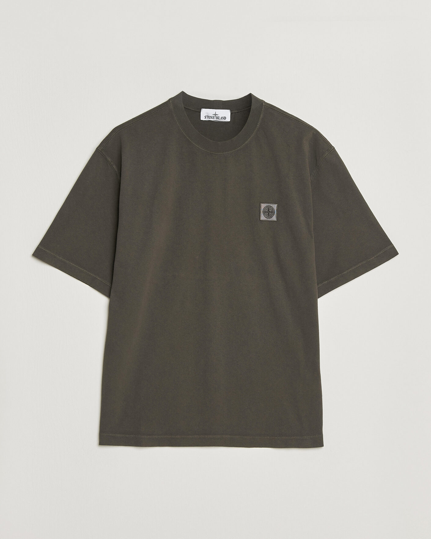 Herren | T-Shirts | Stone Island | Combed Organic Cotton T-Shirt Coal Grey