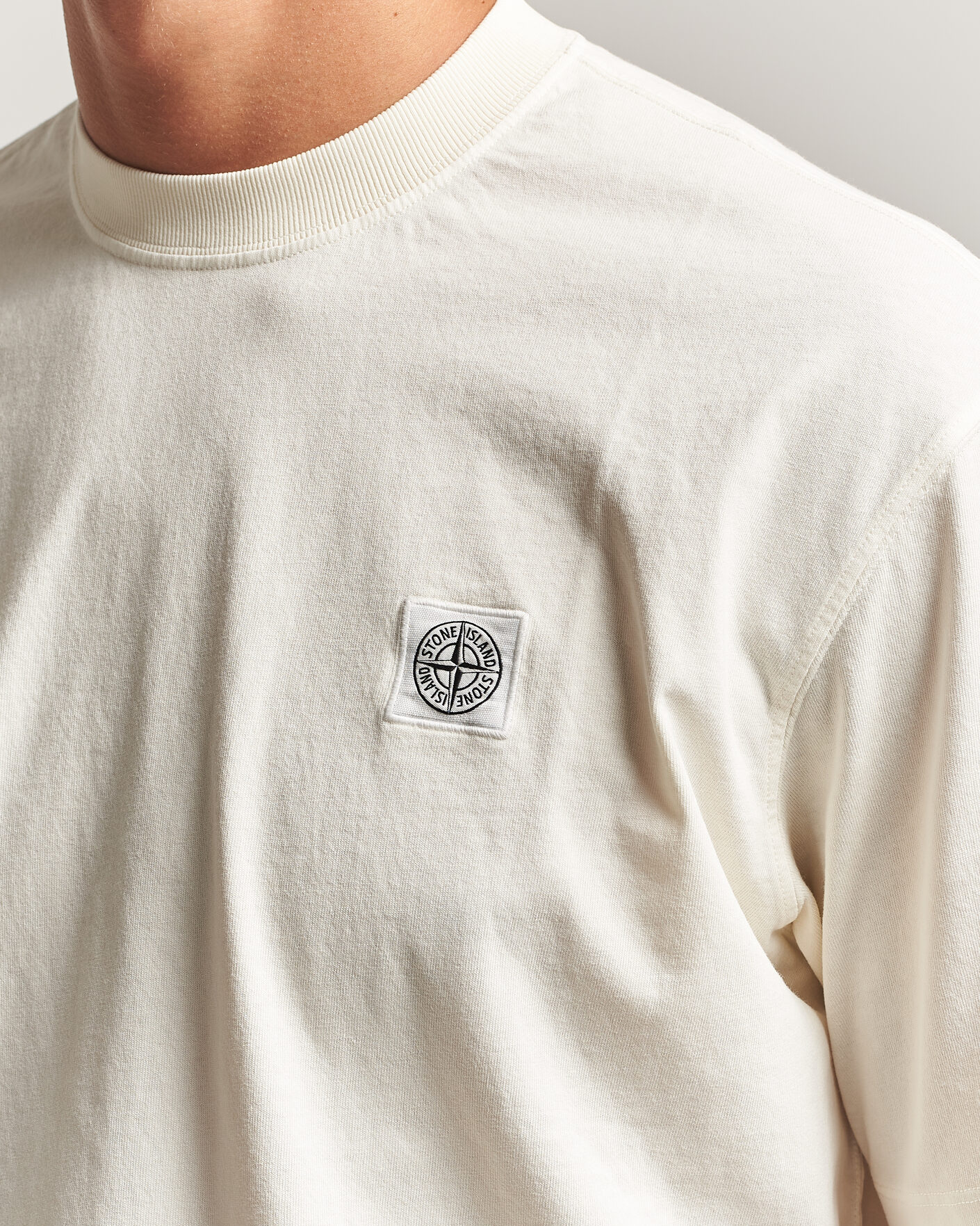 Herren | T-Shirts | Stone Island | Combed Organic Cotton T-Shirt Ivory