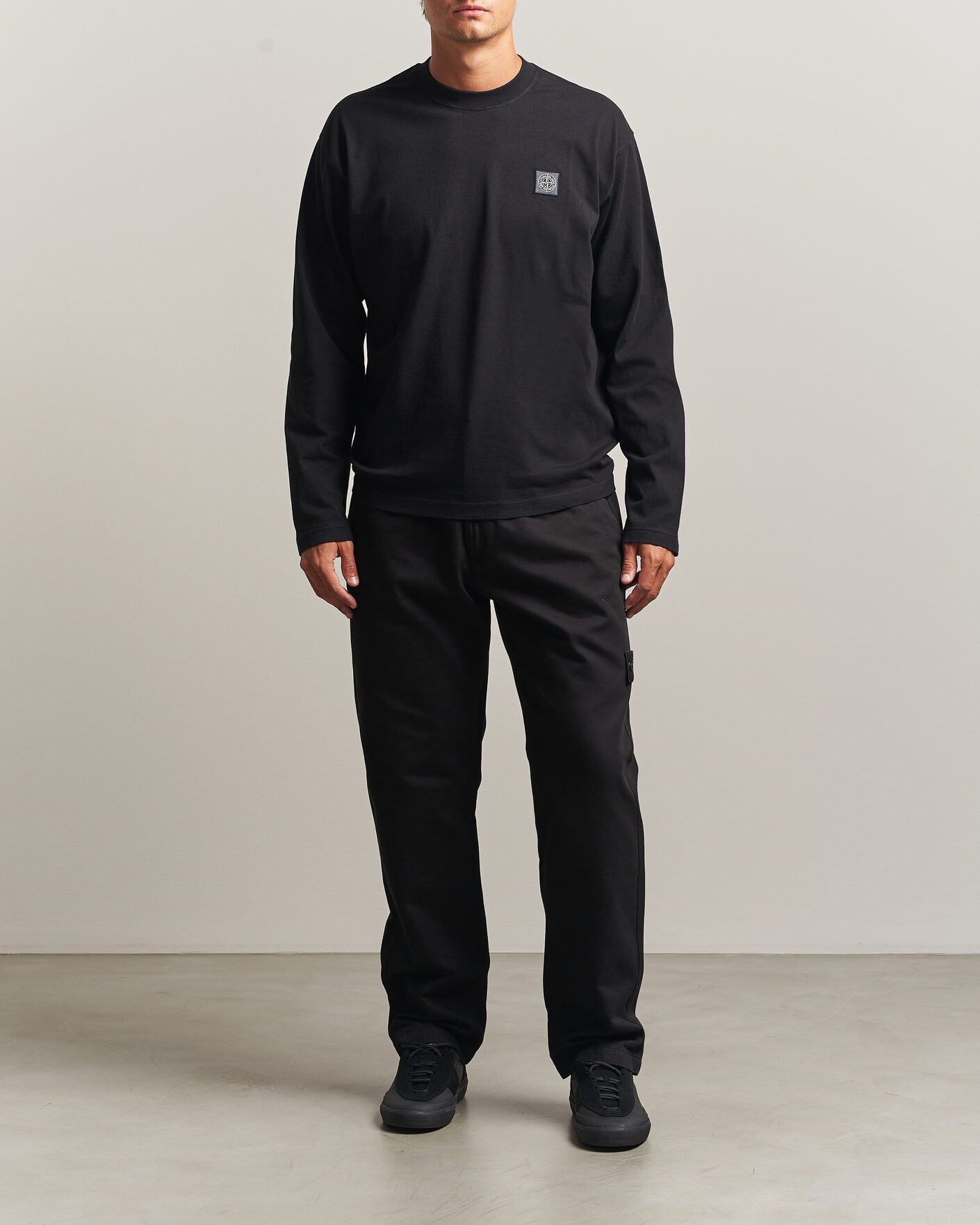 Herren | T-Shirts | Stone Island | Organic Cotton Jersey Long Sleeve T-Shirt Black