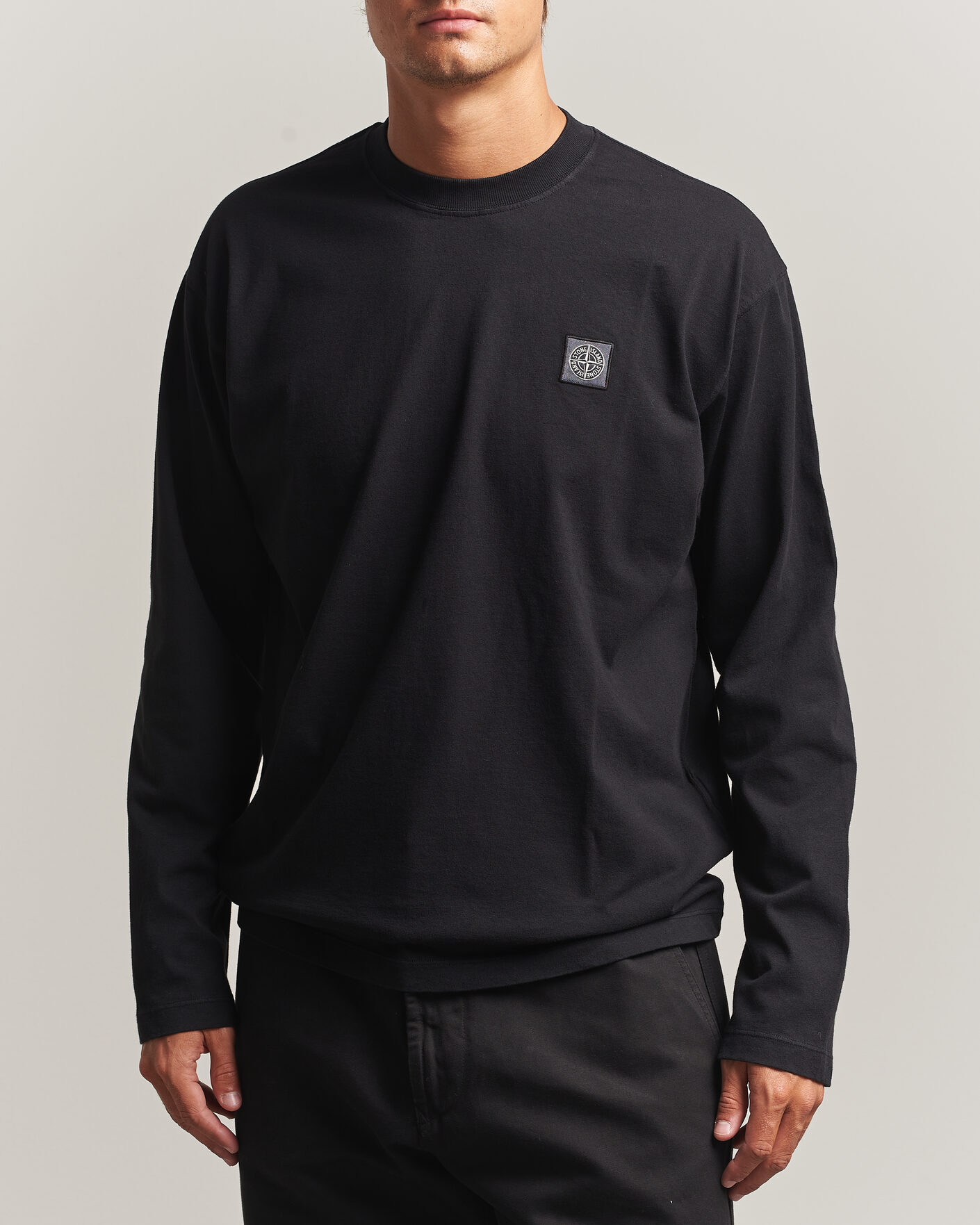Herren | T-Shirts | Stone Island | Organic Cotton Jersey Long Sleeve T-Shirt Black