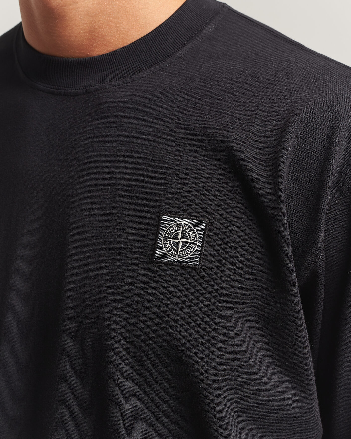 Herren | T-Shirts | Stone Island | Organic Cotton Jersey Long Sleeve T-Shirt Black