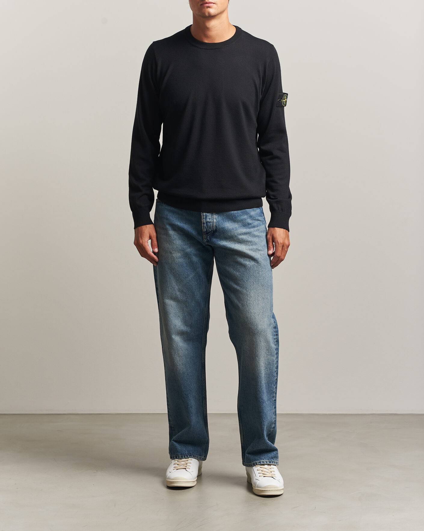 Herren | Pullover | Stone Island | Light Pure Wool Crew Neck Black