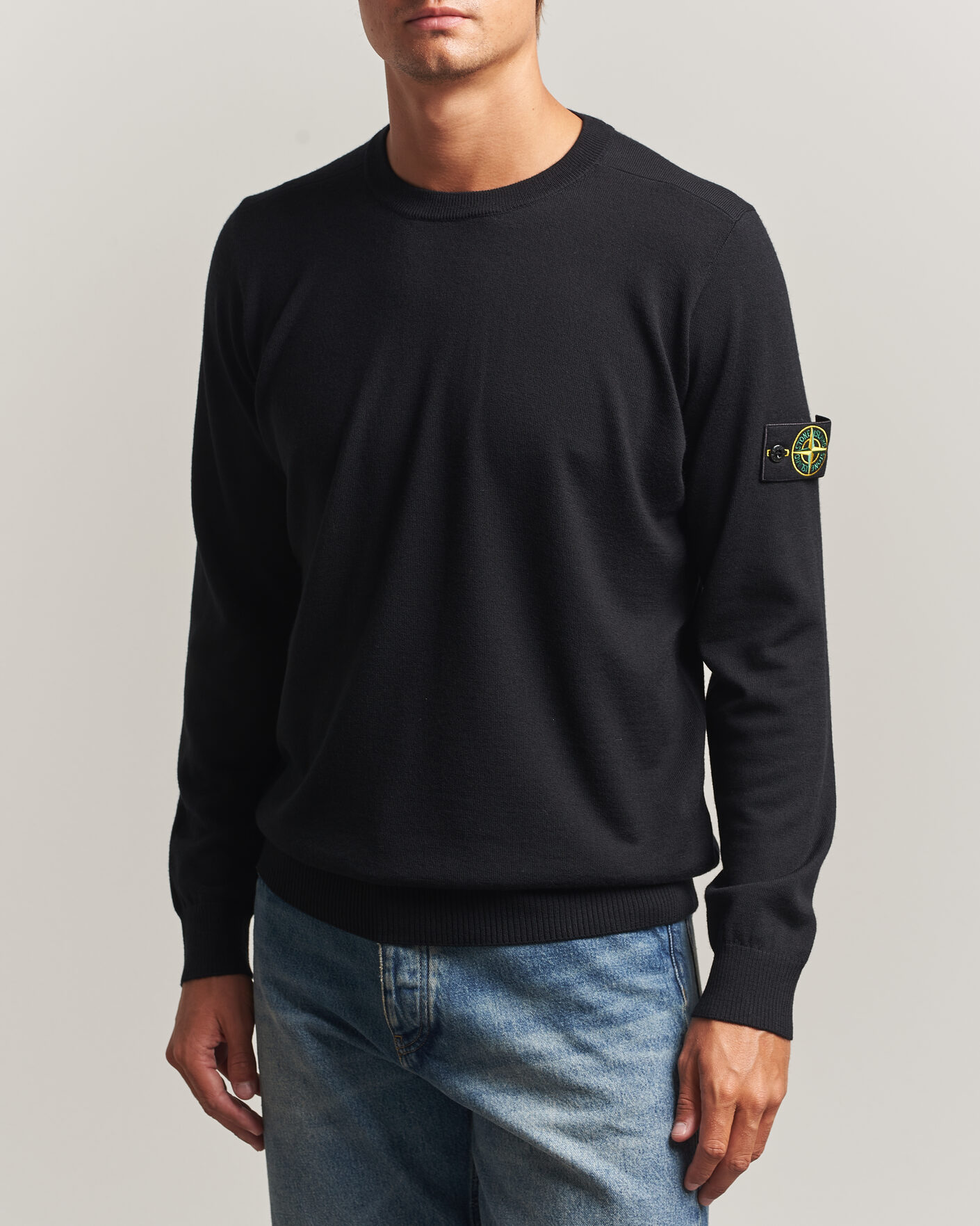 Herren | Pullover | Stone Island | Light Pure Wool Crew Neck Black