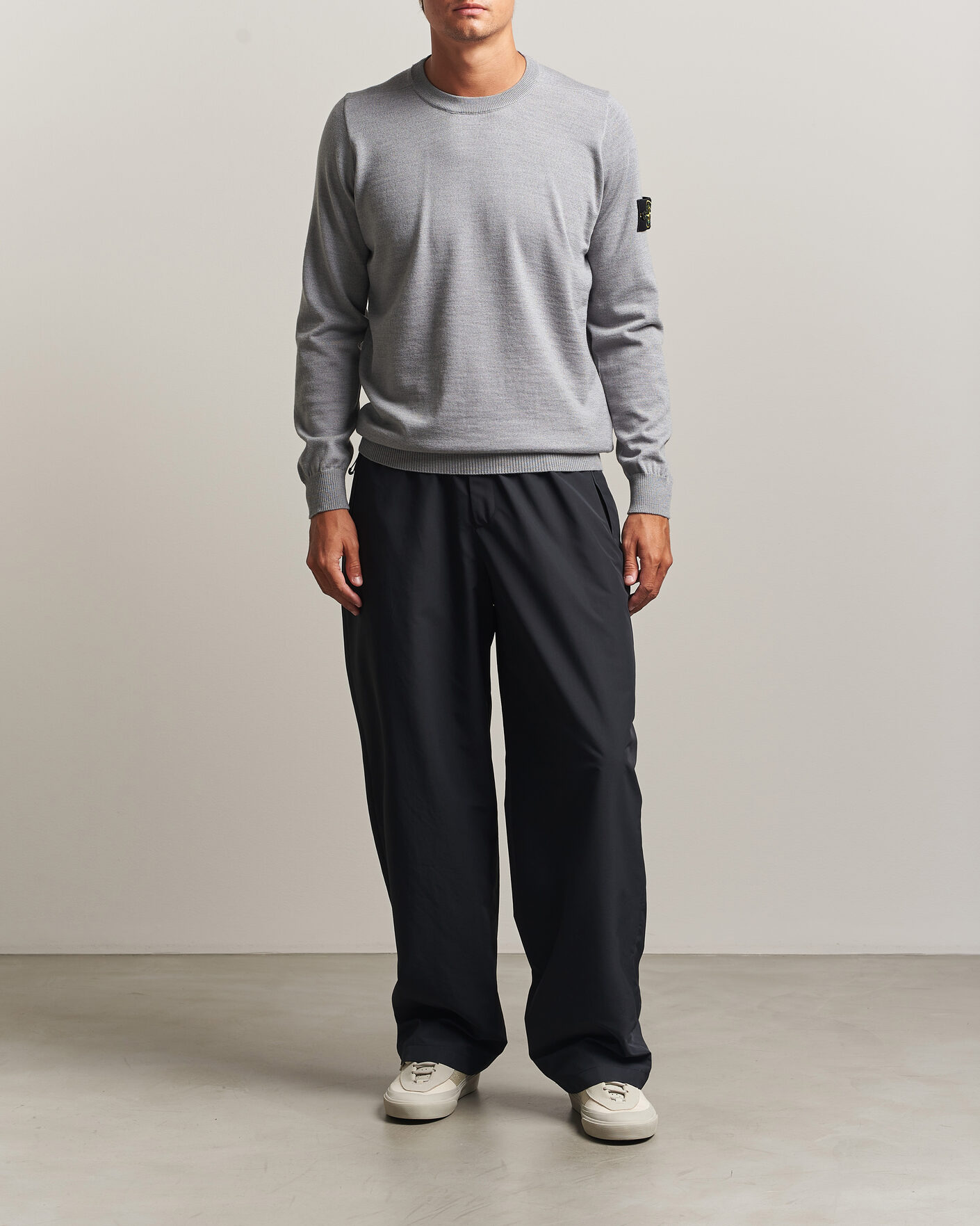 Herren | Pullover | Stone Island | Light Pure Wool Crew Neck Ash Grey Melange