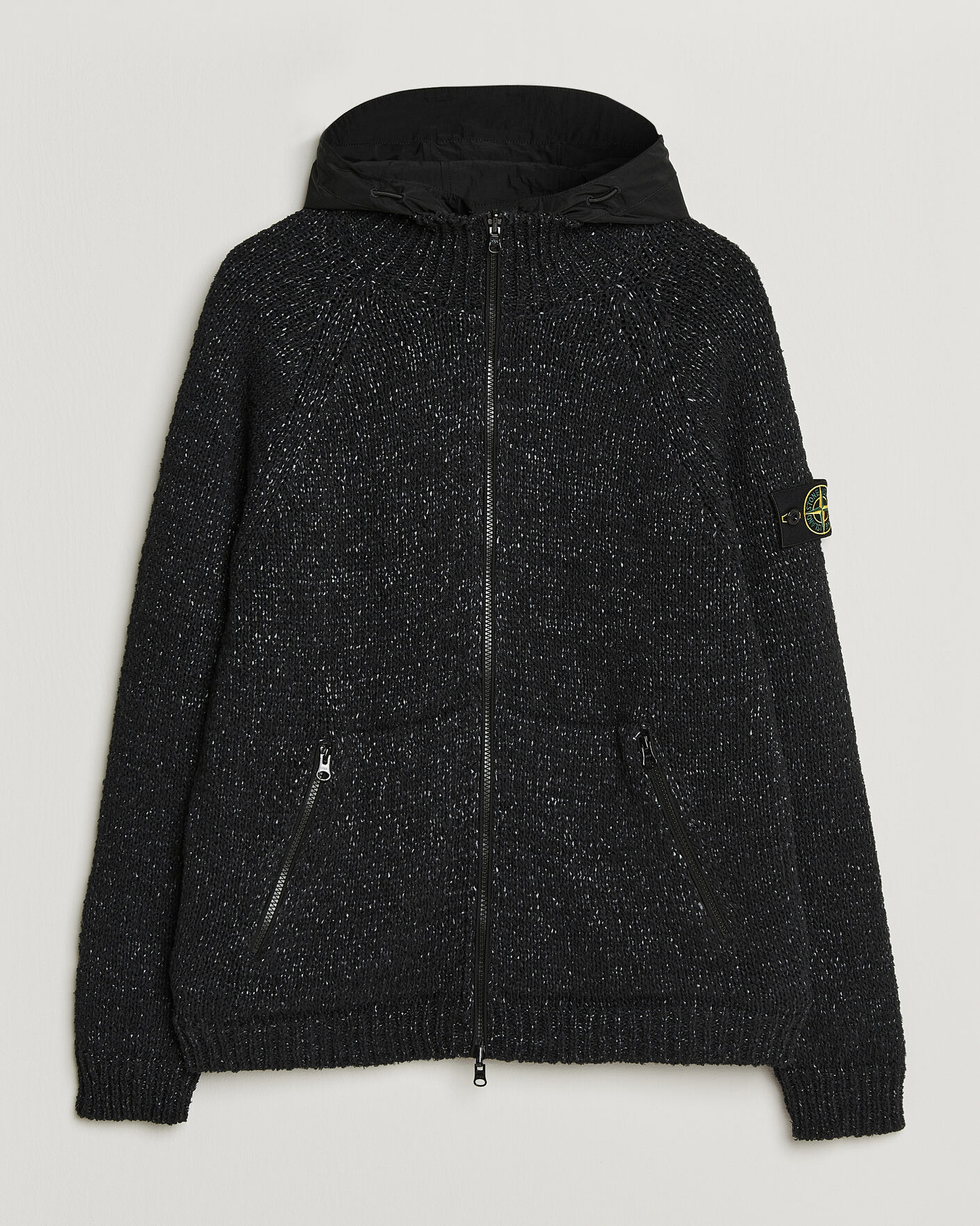 Herren | Pullover | Stone Island | Brushed Cotton/Nylon Reversible Zip Hood Black