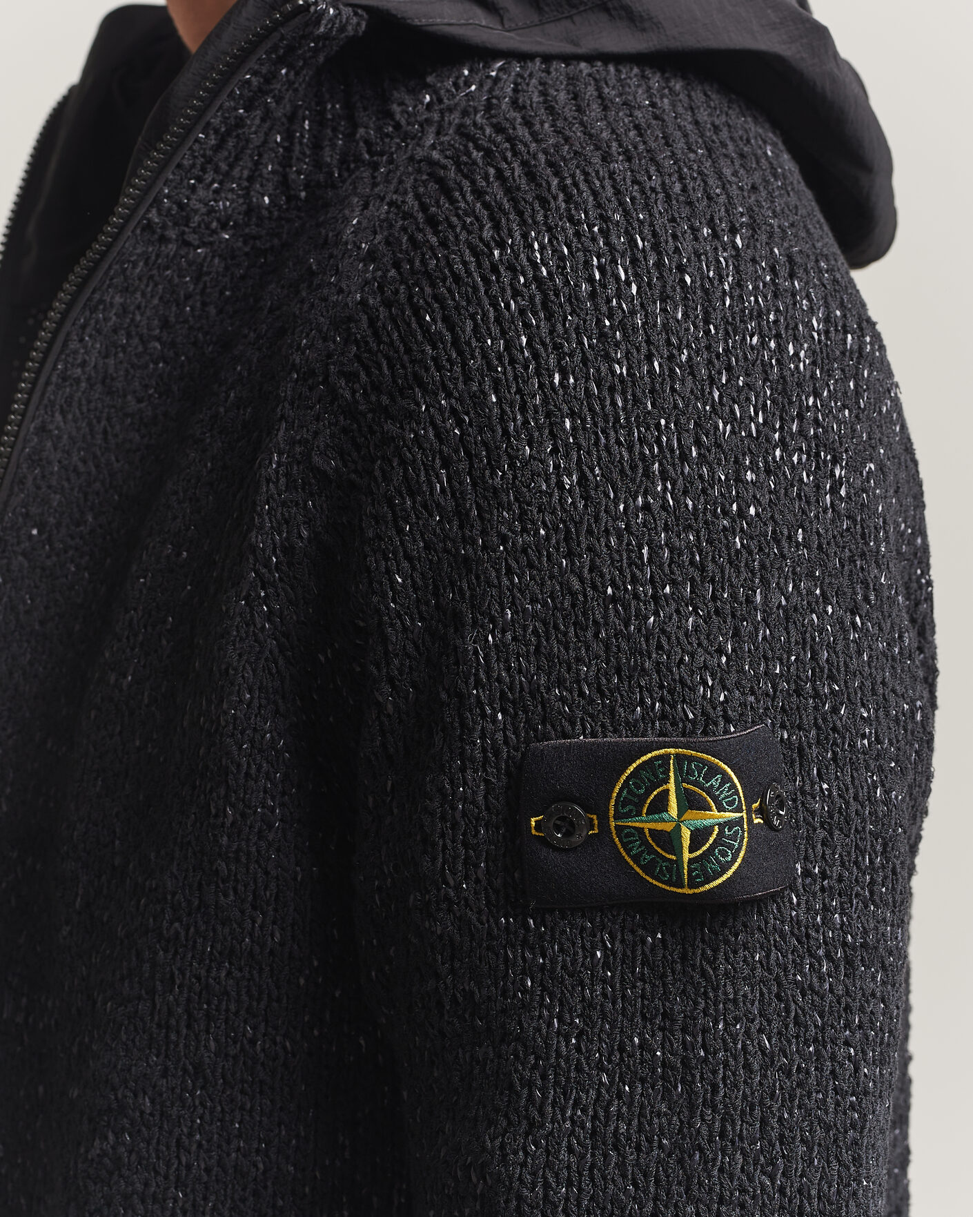Herren | Pullover | Stone Island | Brushed Cotton/Nylon Reversible Zip Hood Black