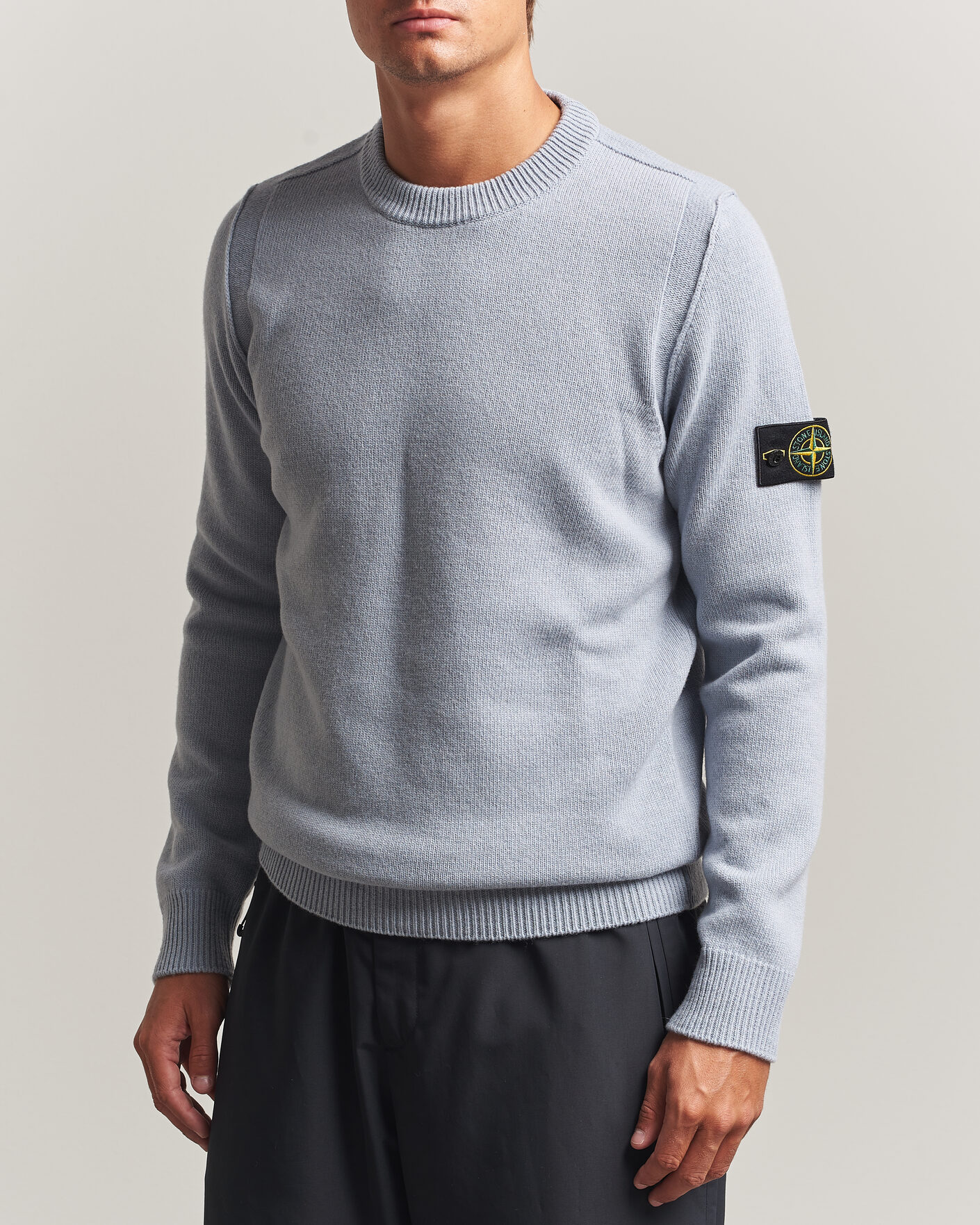 Herren | Pullover | Stone Island | Knitted Lambswool Crew Neck Ash Grey
