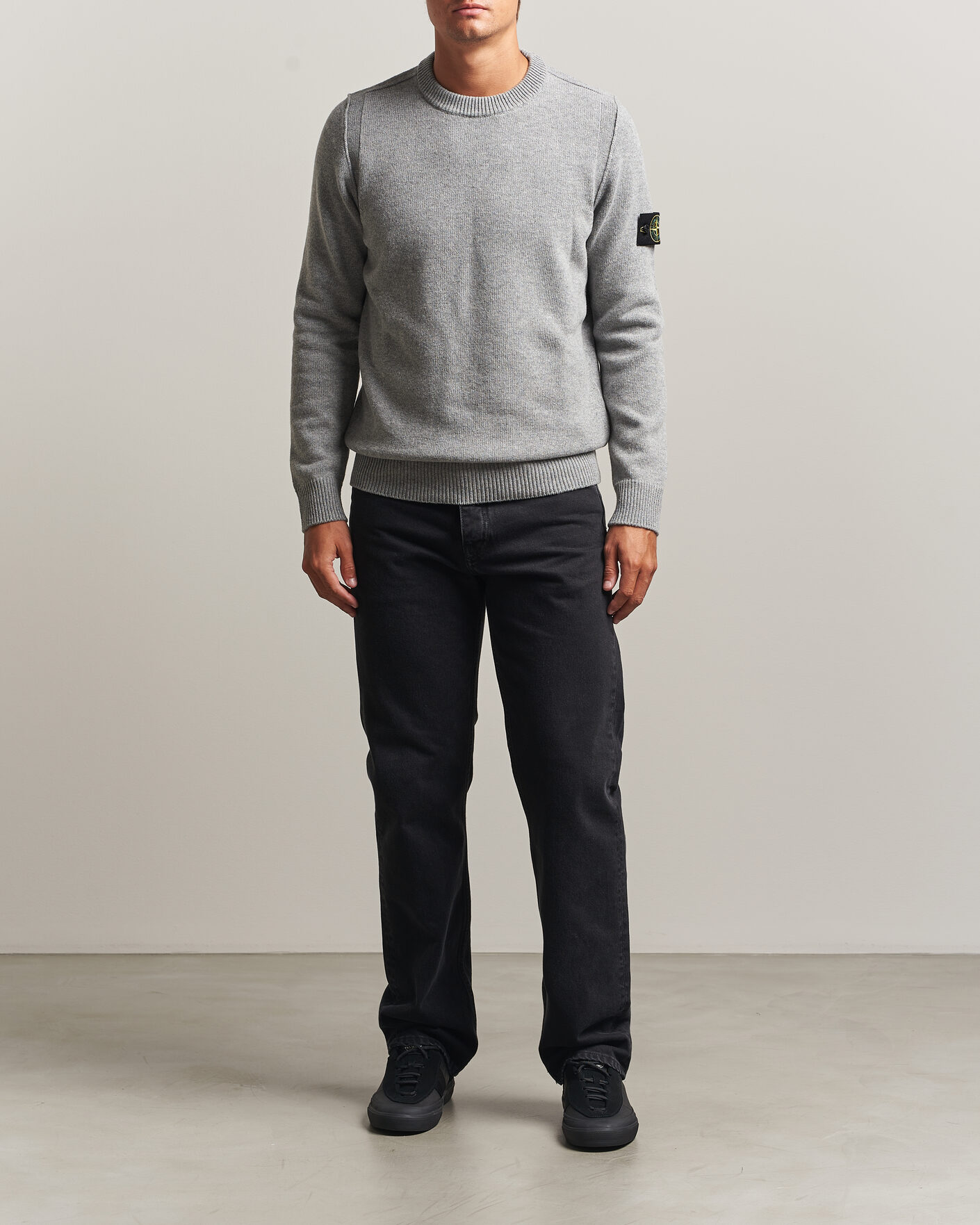 Herren | Pullover | Stone Island | Knitted Lambswool Crew Neck Grey Melange