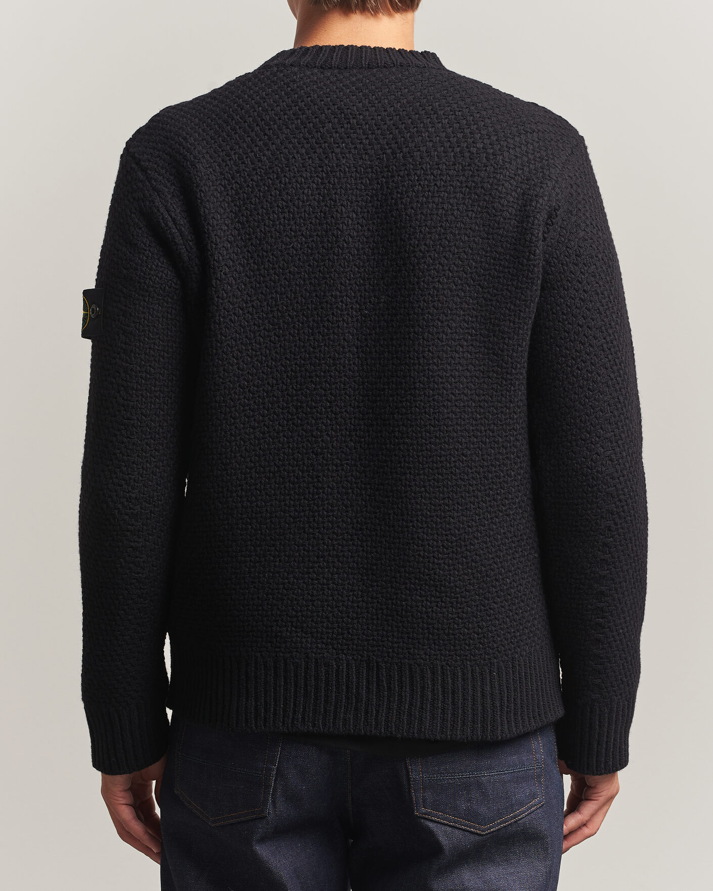 Herren | Pullover | Stone Island | Basket Stitch Lambswool Crew Neck Black