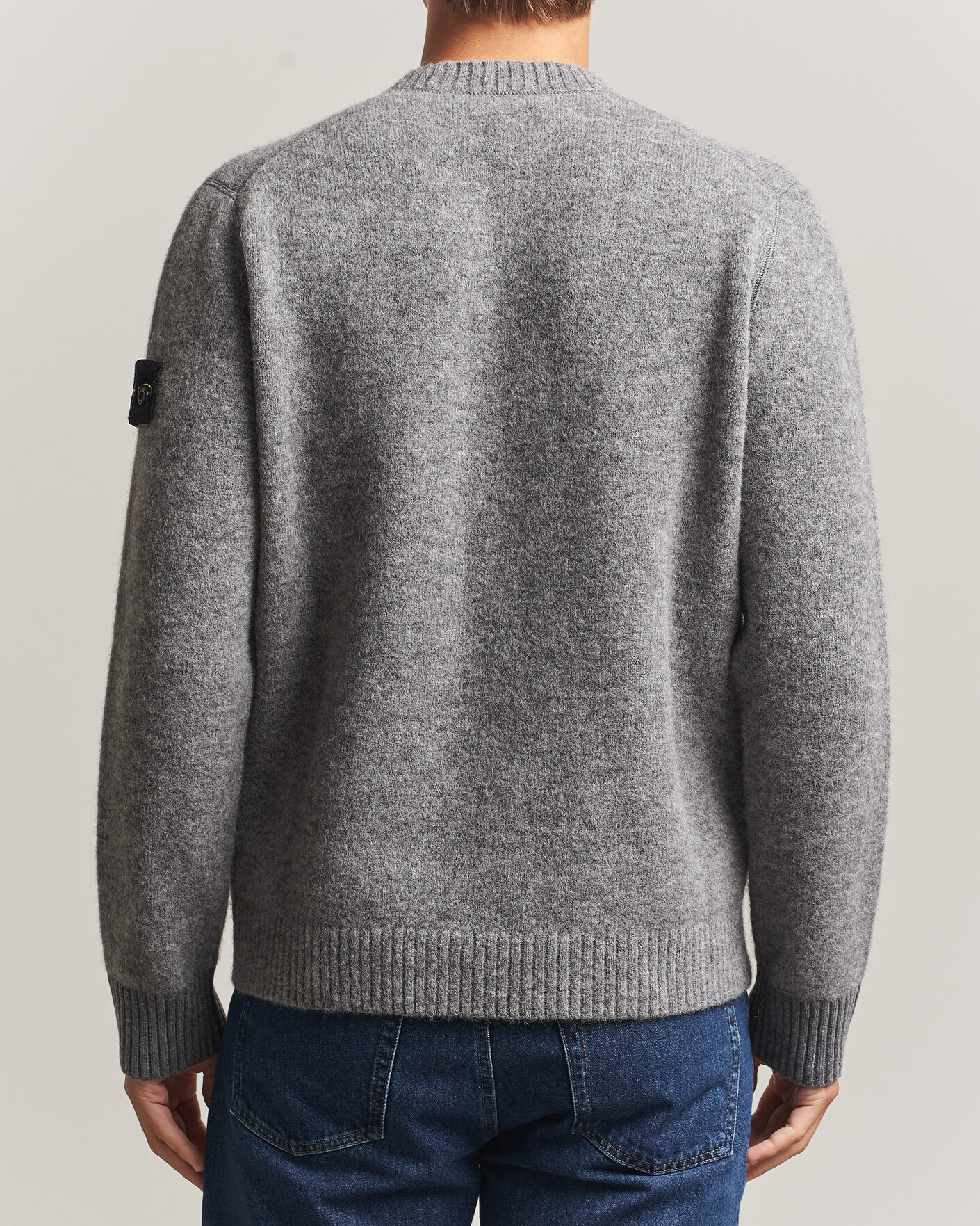 Herren | Pullover | Stone Island | Baby Alpaca Blend Contrast Crew Grey Melange