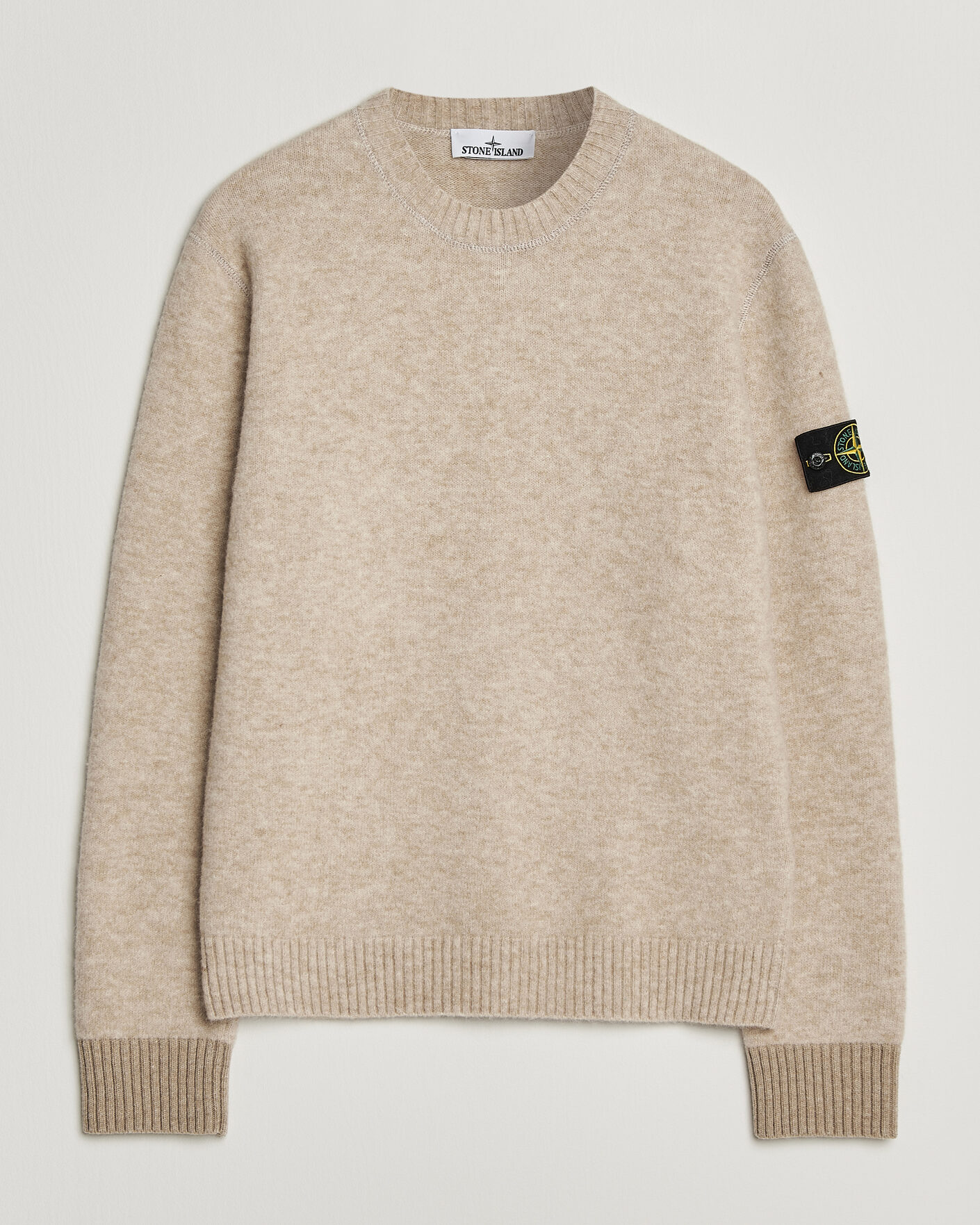Herren | Pullover | Stone Island | Baby Alpaca Blend Contrast Crew Beige Melange