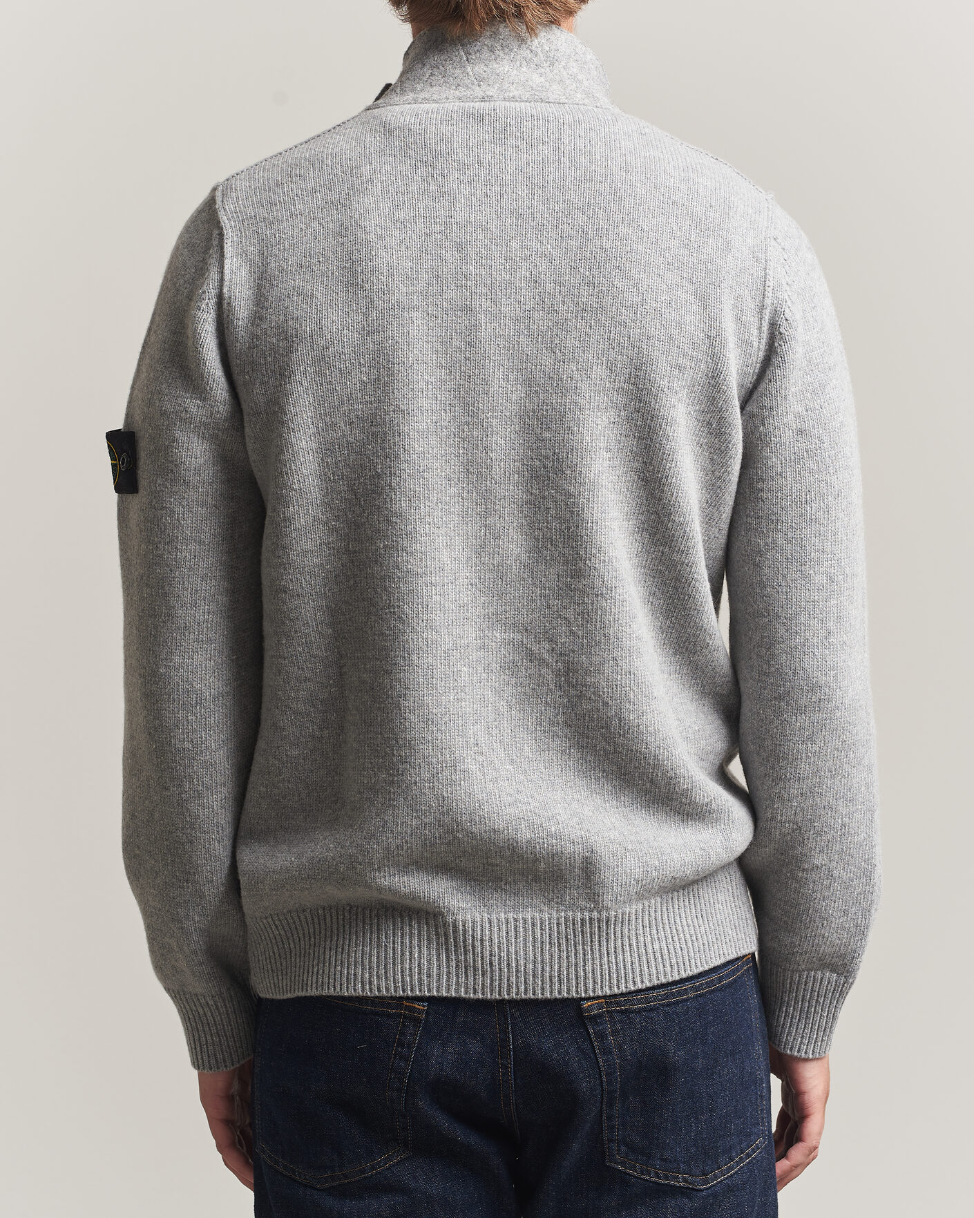 Herren | Pullover | Stone Island | Knitted Lambswool Zip Button Cardigan Grey Melange