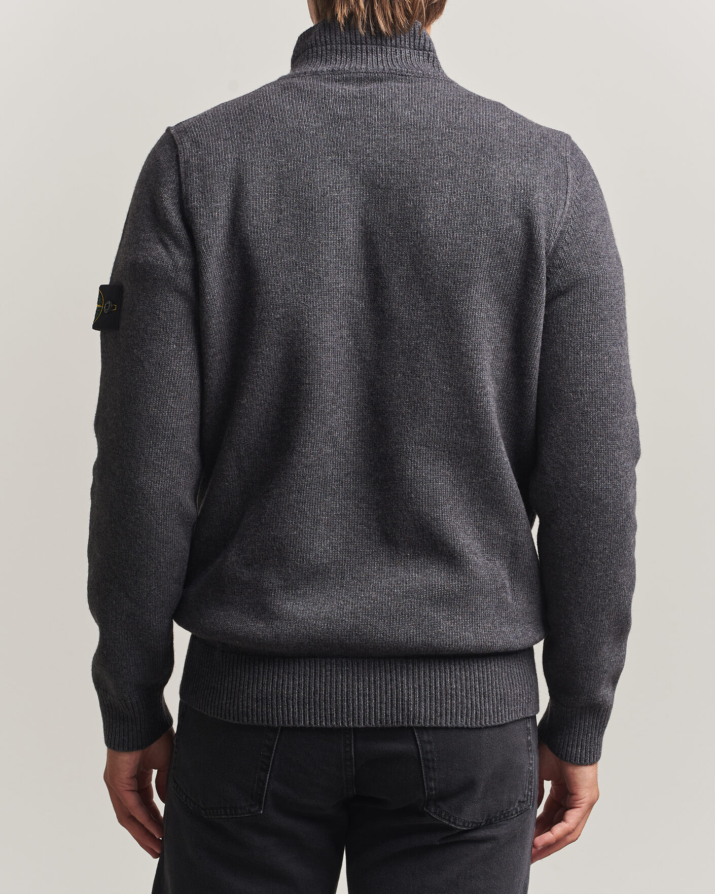 Herren | Pullover | Stone Island | Knitted Lambswool Half Button Zip Melange Lead